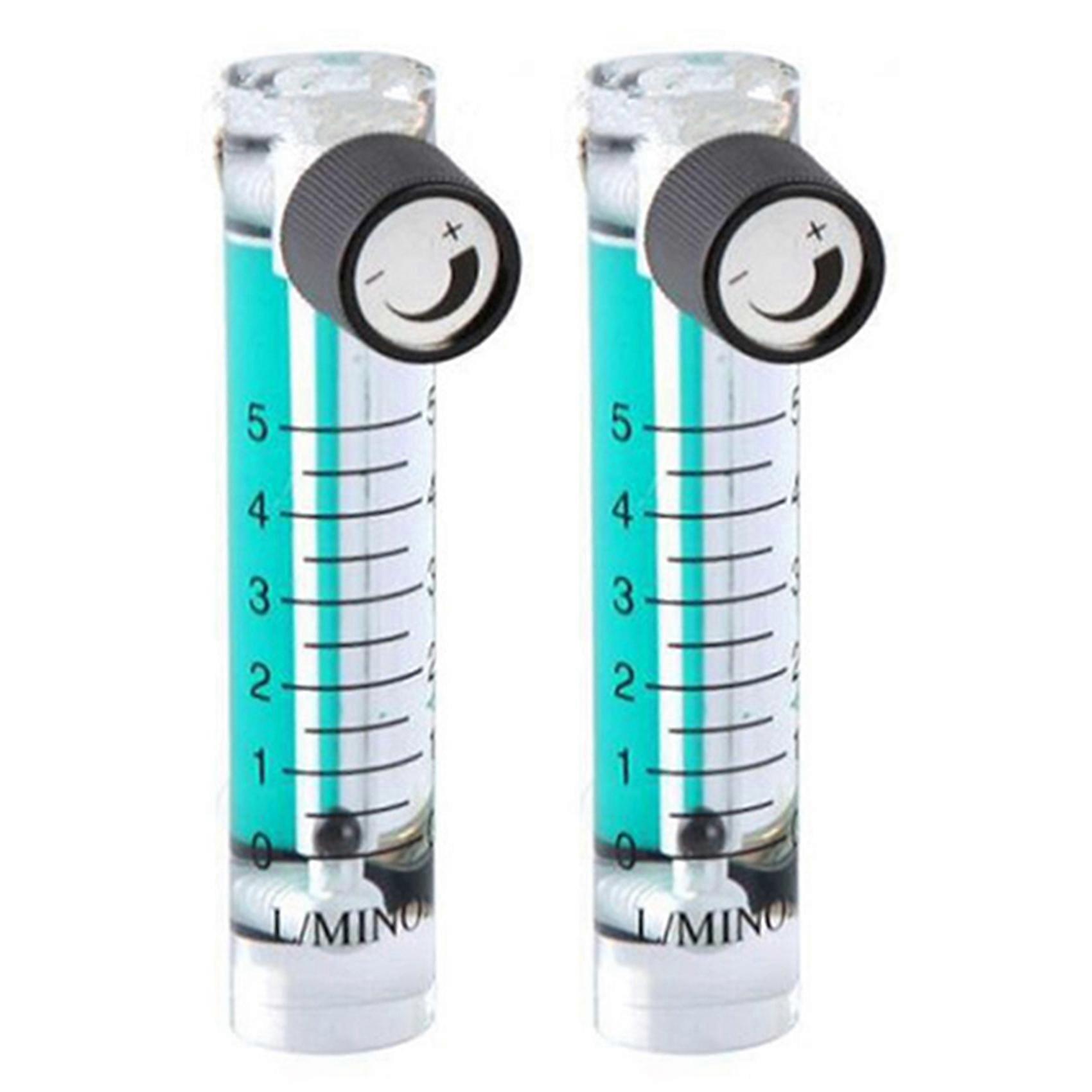 2X 0.1-5LPM 1L Oxygen Flow Meter Flowmeter with Control Valve for Oxygen Air Gas
