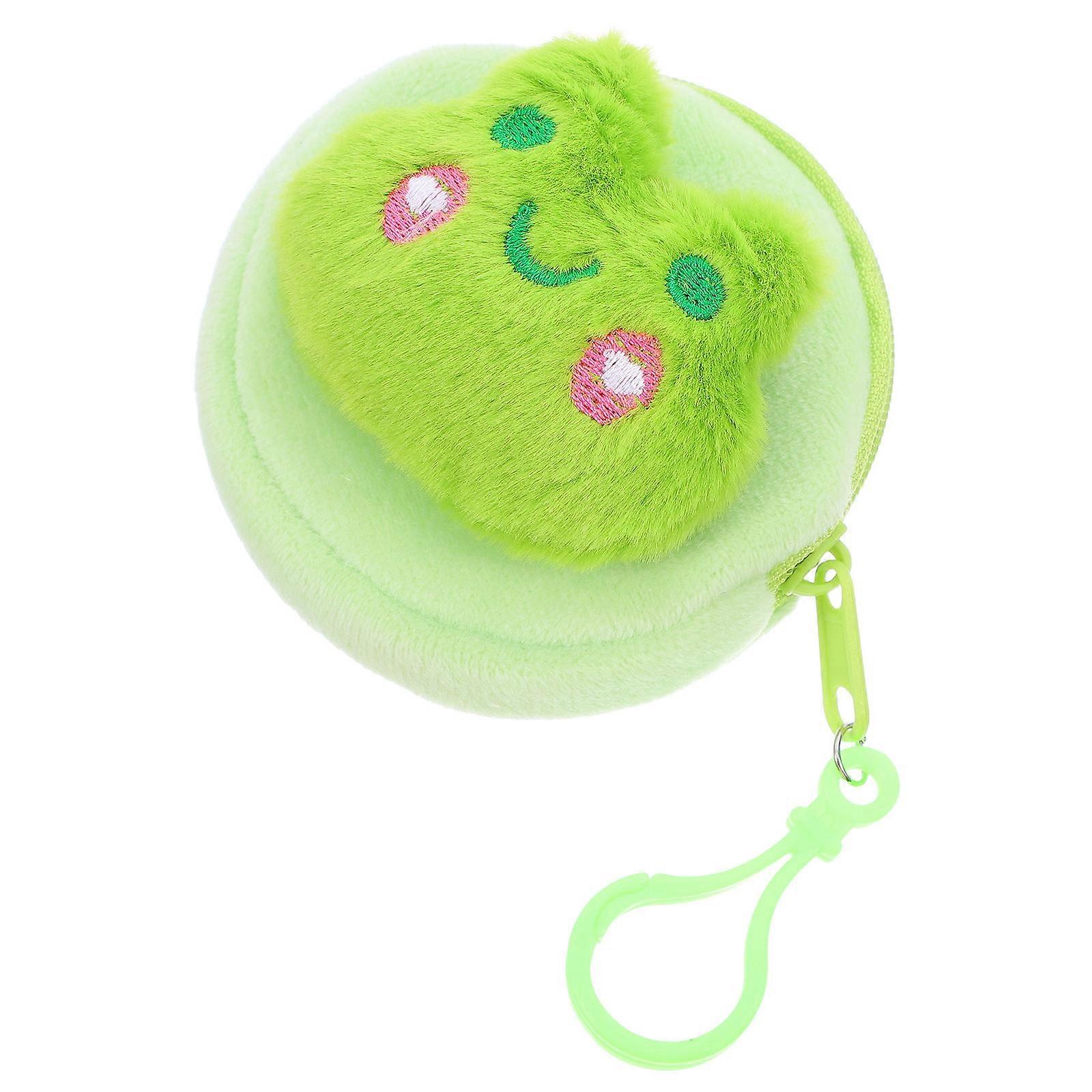 Cute Change Purse Earphone Storage Bag Soft Plush Frog Pouch for Storage