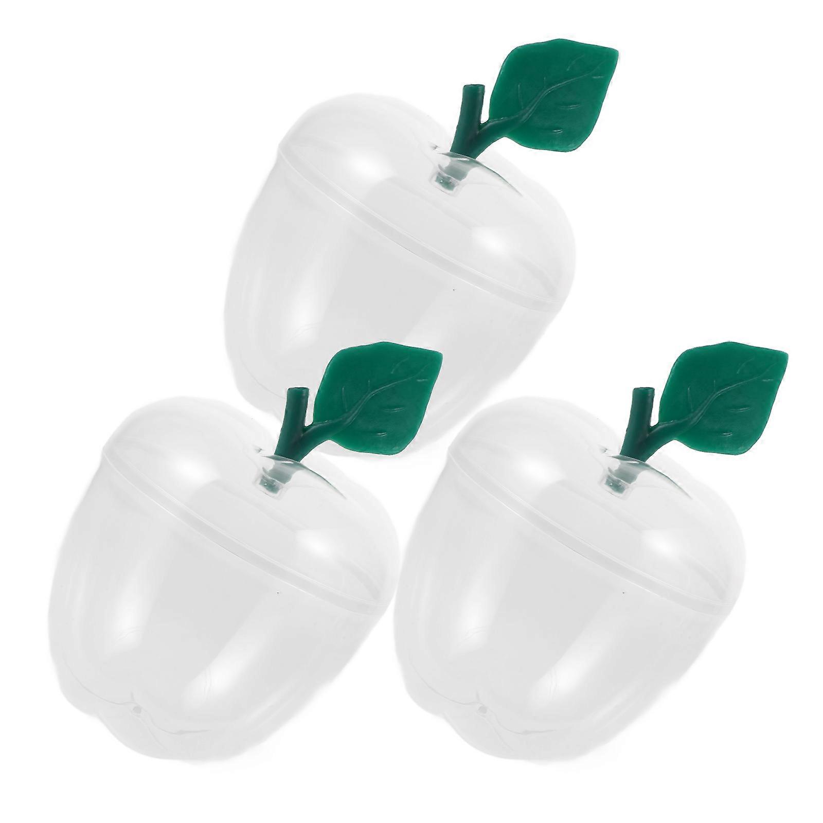 Plastic Xmas Apple Jar for Storage 9Pcs Transparent Candy Container with Lid