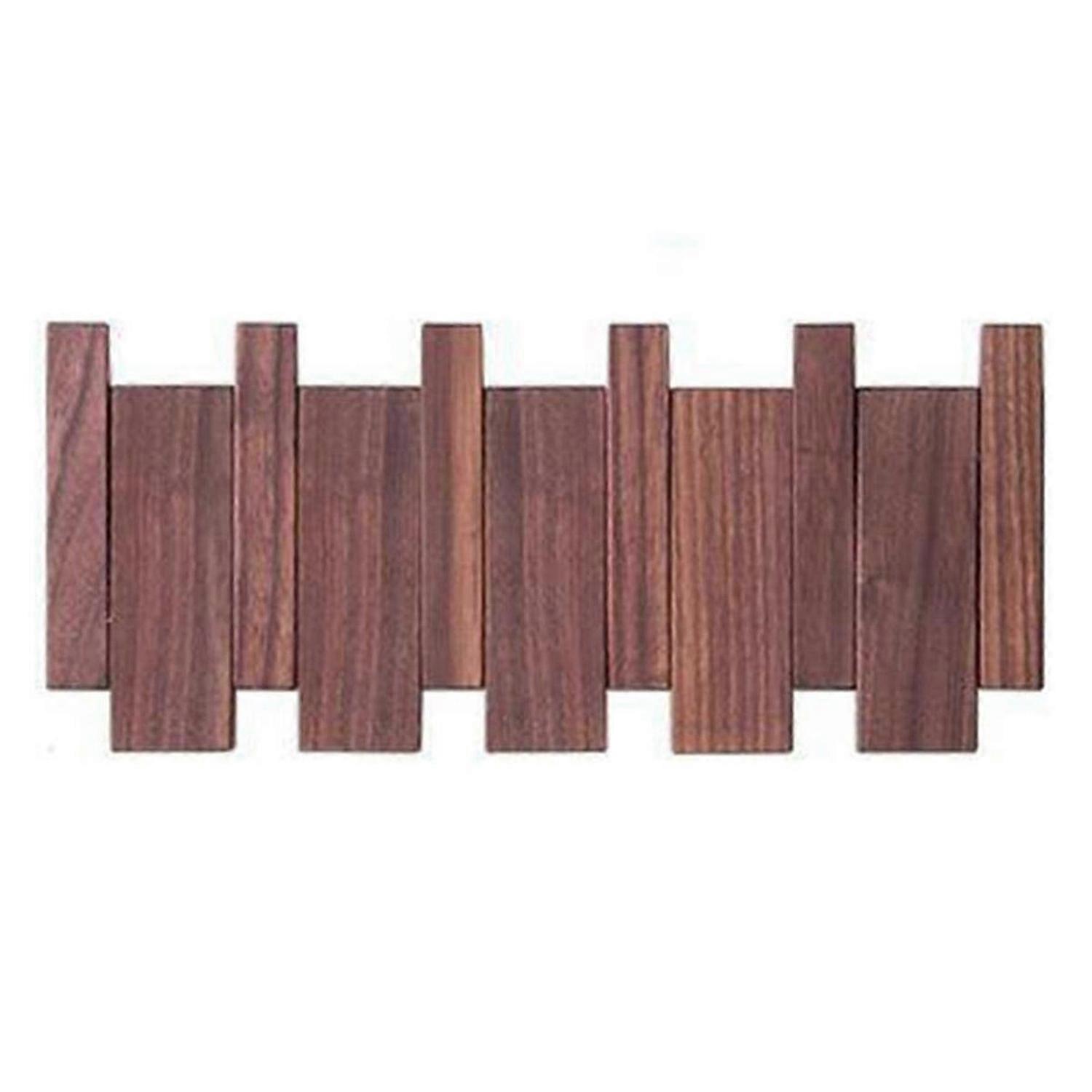 Wall-Mounted Coat Hanger Clothes Hook Door Hanger Walnut 4 hooks