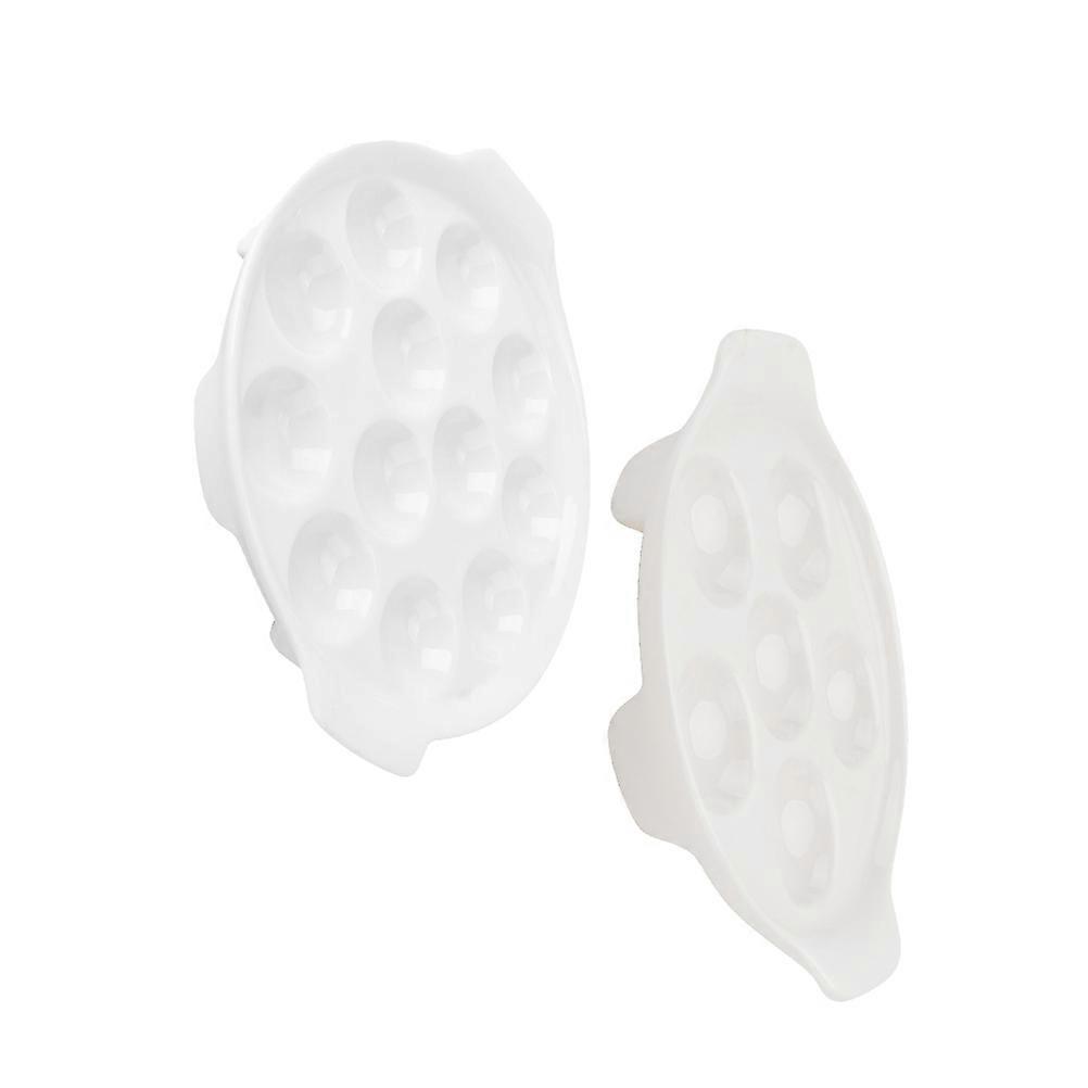 Escargot Baking Dish Baking 2Pcs with Handles Kitchen Plates