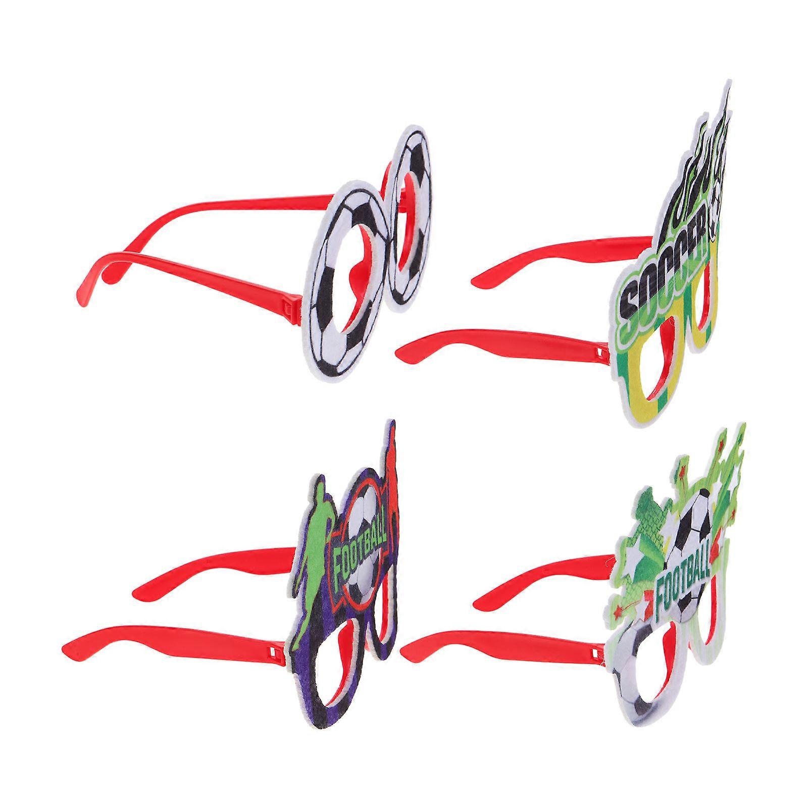 Glasses Party Soccer Glasses for Decor 4Pcs Random Style