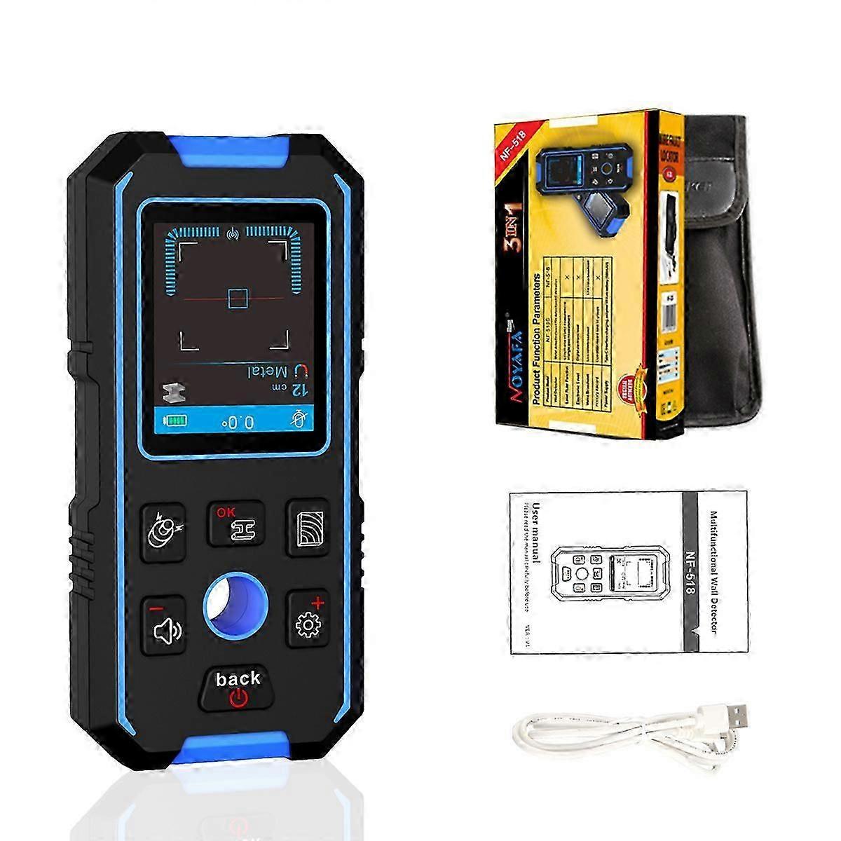 NF-518 Wire Wall Detector Handheld Metal Detector Electrician Wall Detector NF-518 Metal Detector + AC Detection + Wood Fence Detection
