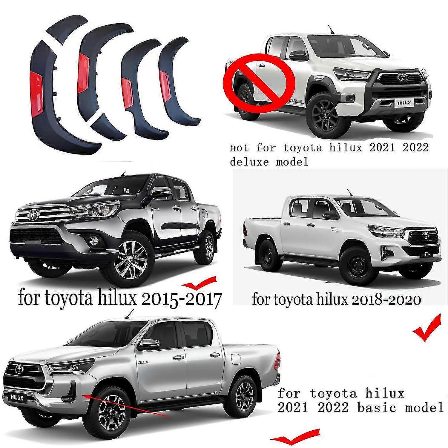 Applies To Wheel Arch Mudguards For Toyota Hilux 2022 2021 Revo Rocco 2016 2017 2018 2019 2020 Fender Flares For Pickup Trucks Matte Black