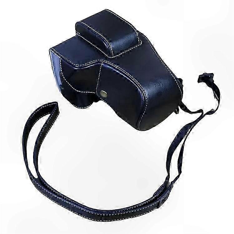 Classic Leather DSLR Camera Bag with Protective Padding and Adjustable Shoulder Strap