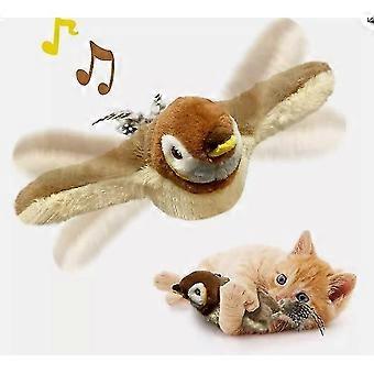 Elektronisk Interaktiv Flying Bird Cat leketøy Hengende Pet Flapping Wings Sparrow