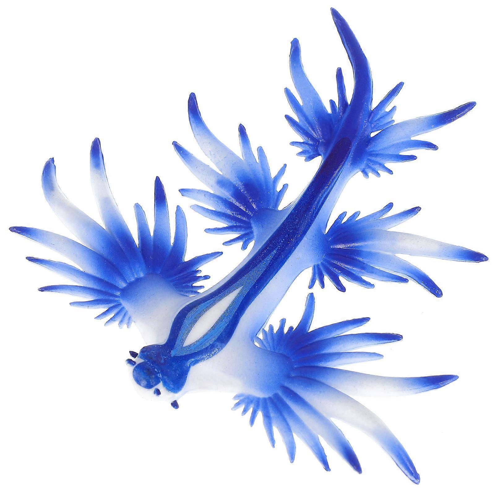 Simulation Sea Slug Decoration for Home 2Pcs Plastic Model Sky Blue
