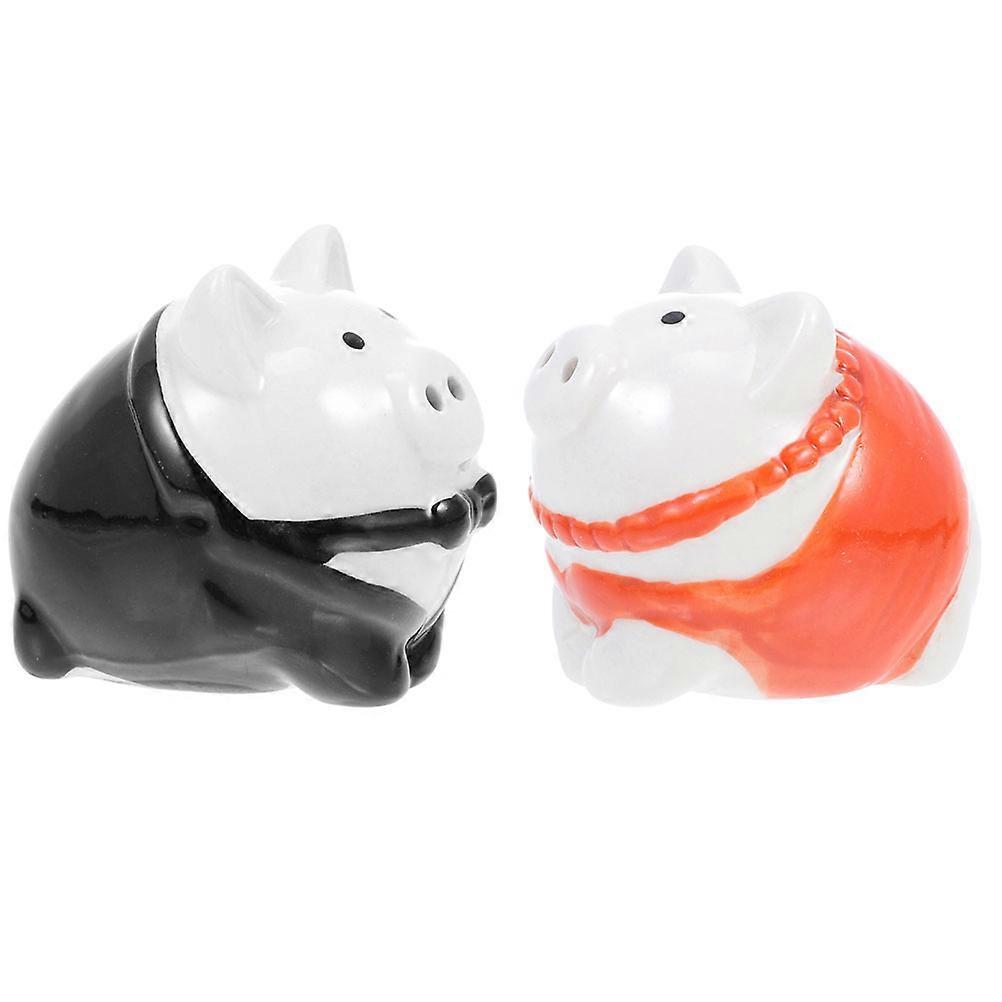 Ceramic Candy Jar 10 Pcs Pig Shape Desktop Adornment Suitable For Family Friends Assorted Color Storage Airtight Seal