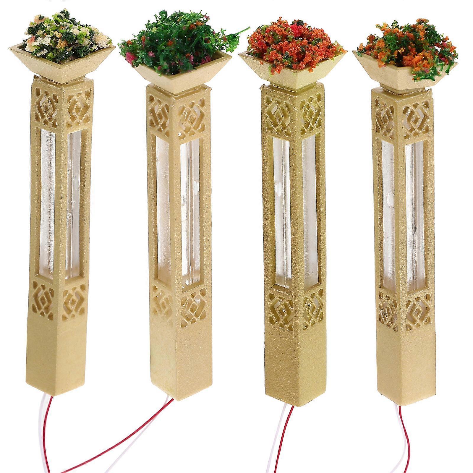 Tiny Road Light Models DIY Decoration For Hobbyists Mini House Indoor Use 1:87 Scale 12Pcs