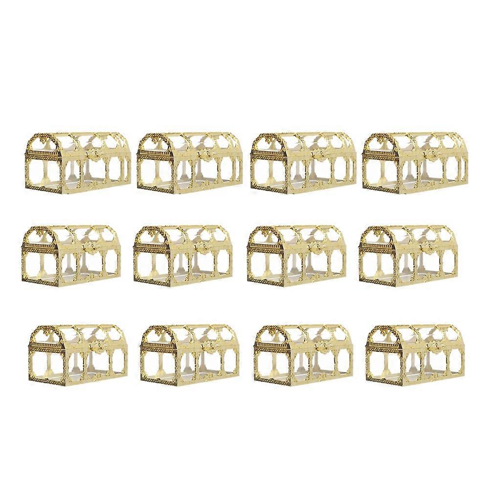 Candy Box Transparent for Storage Use 24Pcs Wedding Golden Treasure Box