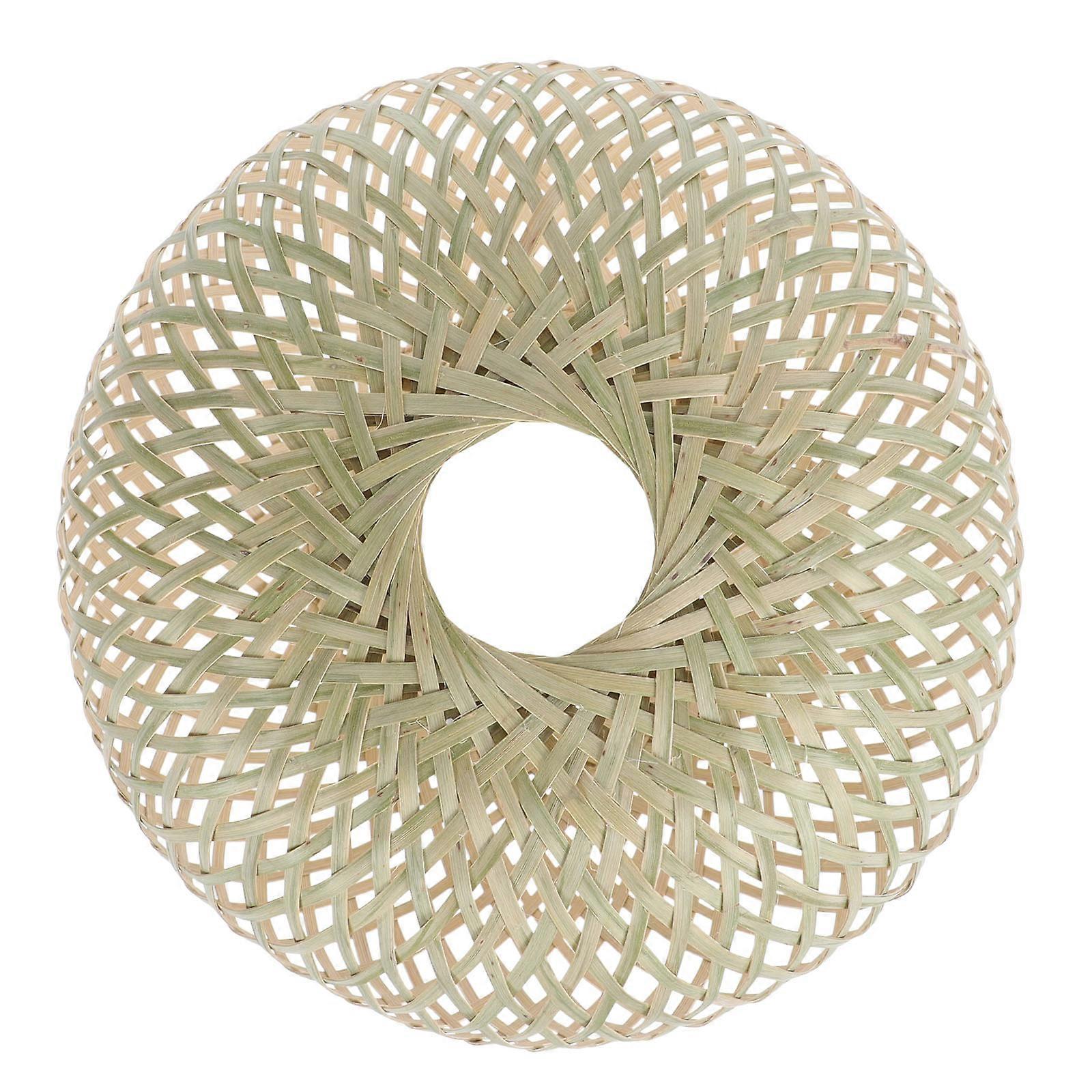 Chinese Style Woven Lampshade 1Pack Lamp Accessory Green Color Simple Style Dust Protection 20x15cm