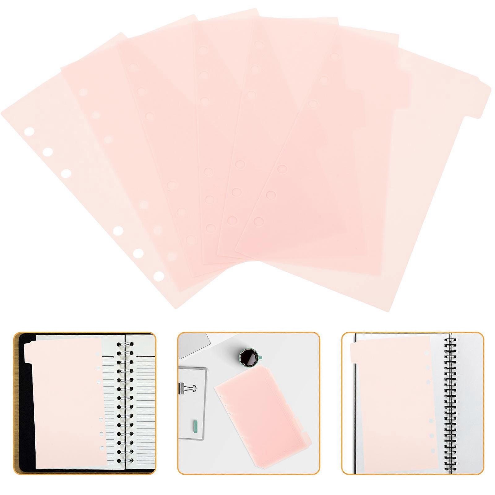 18 Pcs Binder Organizers Tab Dividers For 6 Ring Binders Office Workers 6-Hole Pink