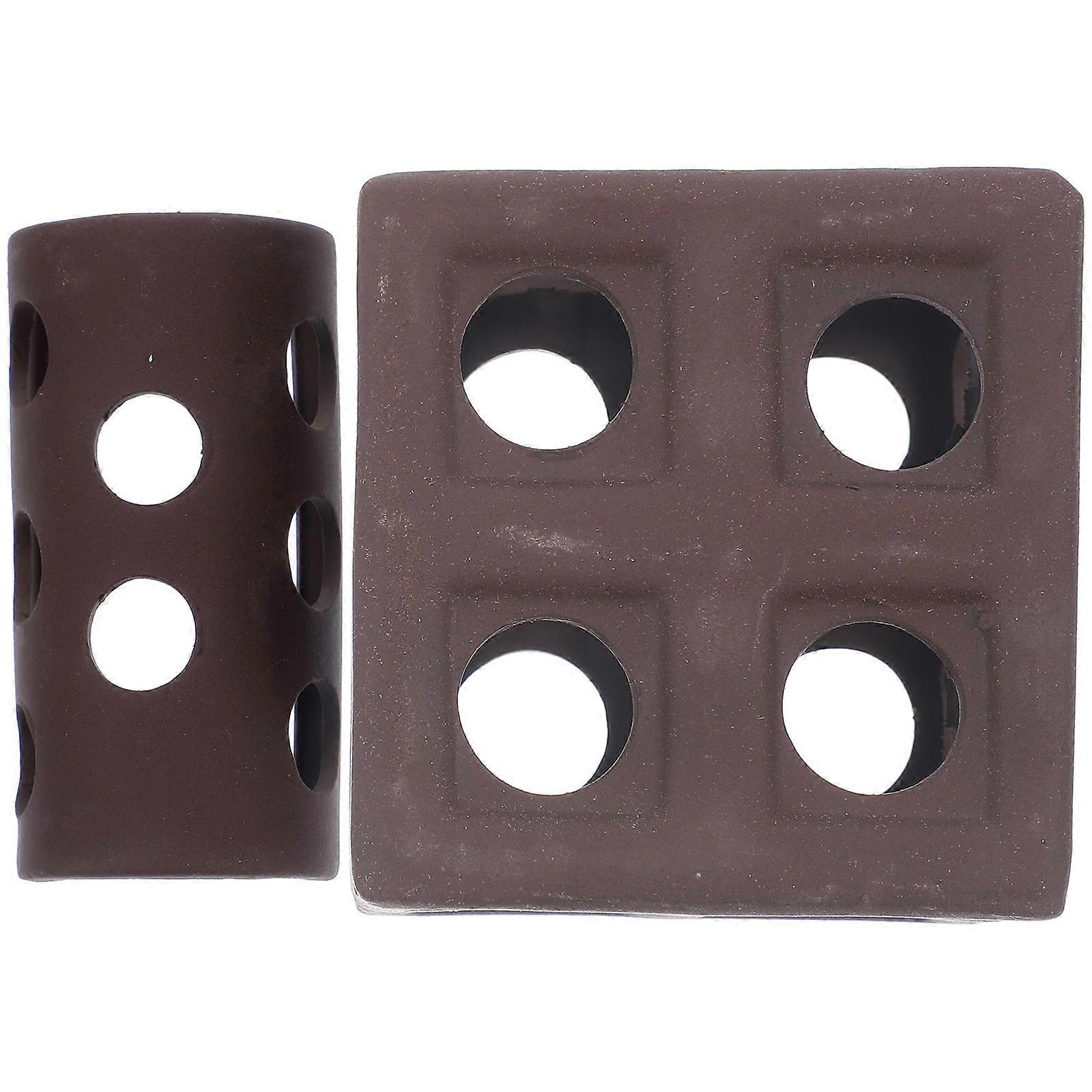 Ceramic Aquarium Cave for Fish Breeding and Shelter 4Pcs Set