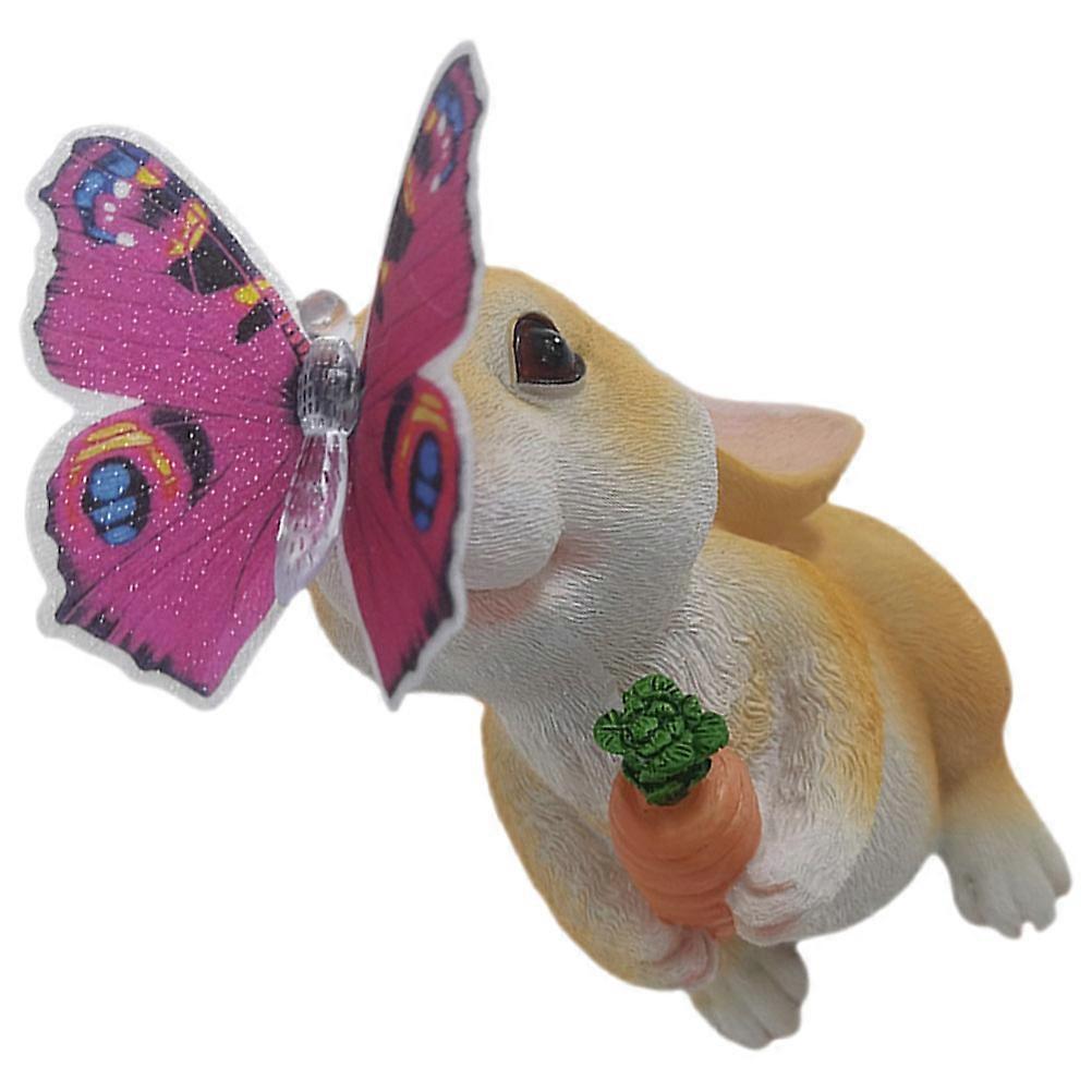 Outdoor Solar Bunny Light Garden Statue for Yard Lawn Decor 2Pcs