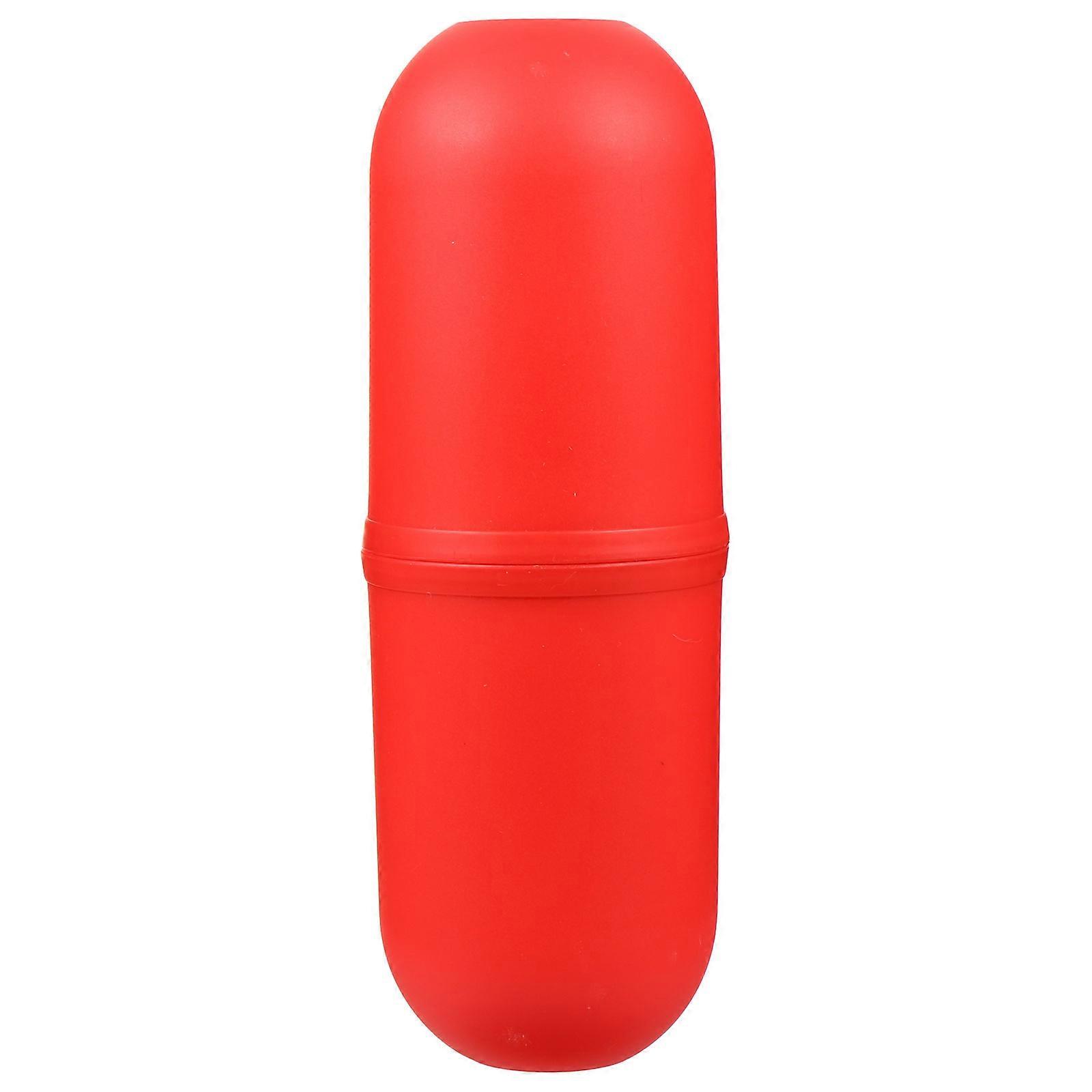 Travel Water Mug Set for Toothpaste Holder 1Pcs Orange Plastic Case