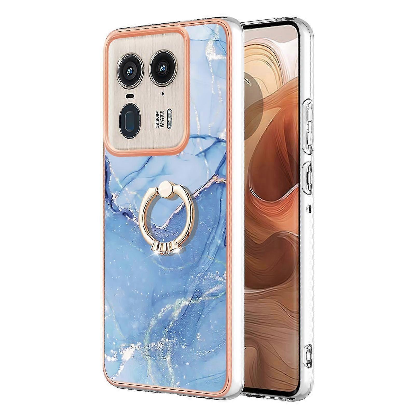 25-26 Electroplating Marble Dual-side IMD Phone Case with Ring