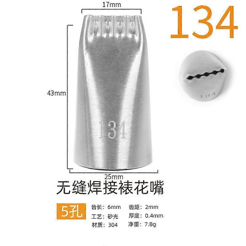 304 stainless steel decorating nozzle 6 teeth with numbered seamless welding