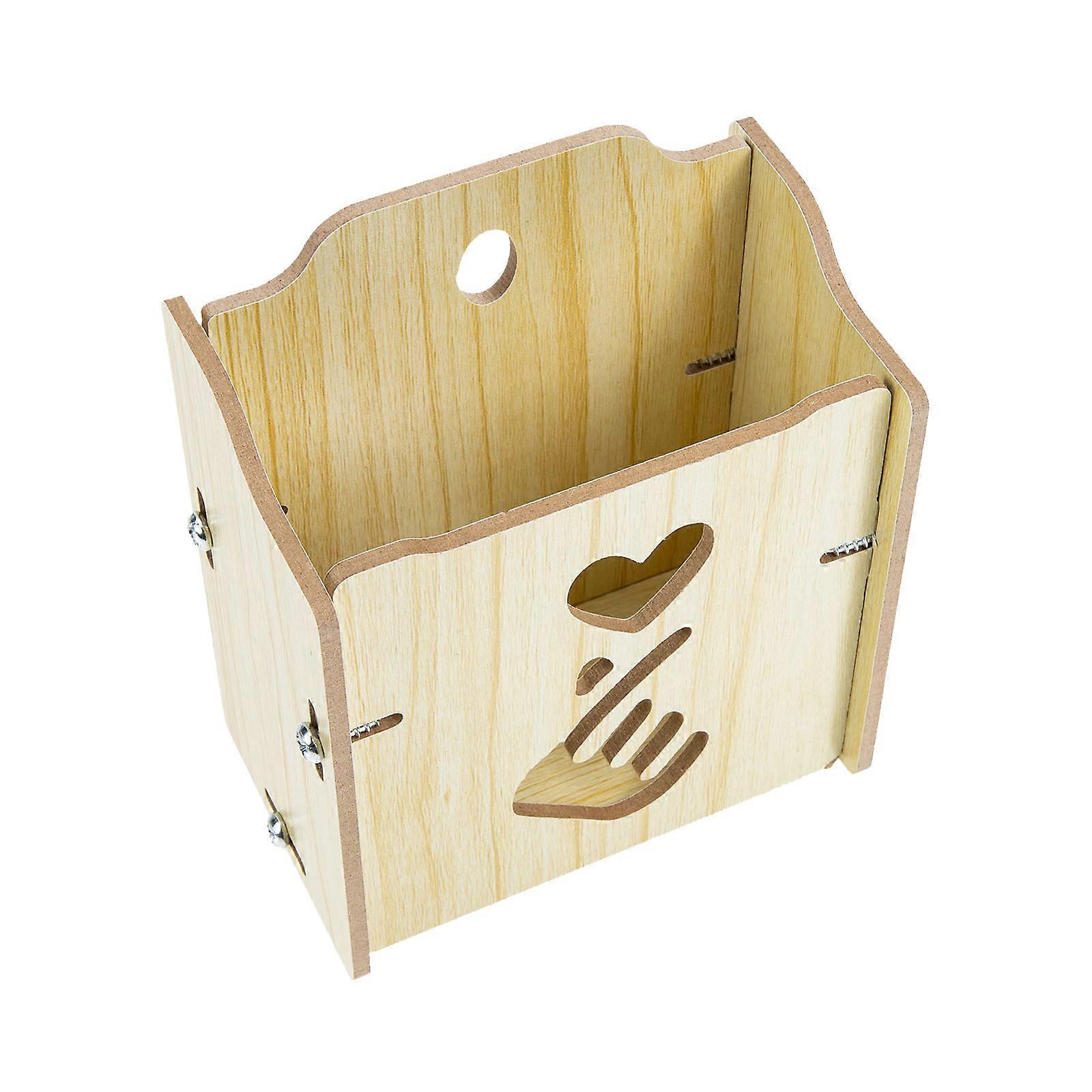 Wall Mount Phone Holder Remote Controller Holder for Storage 4Pcs Wood