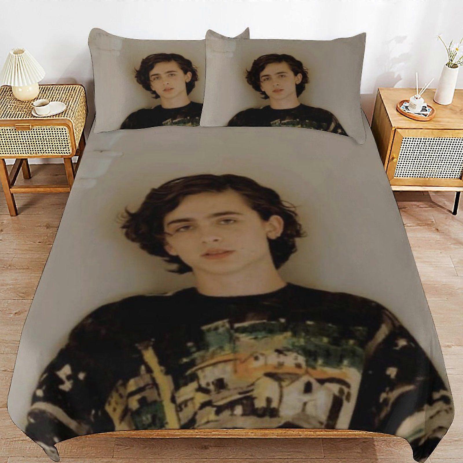 a173 Timothe Chalamet Ultimate Comfort Soft Zipper Closure Durable Fabric for Cozy Sleep Duvet Cover Sets Relaxation b173