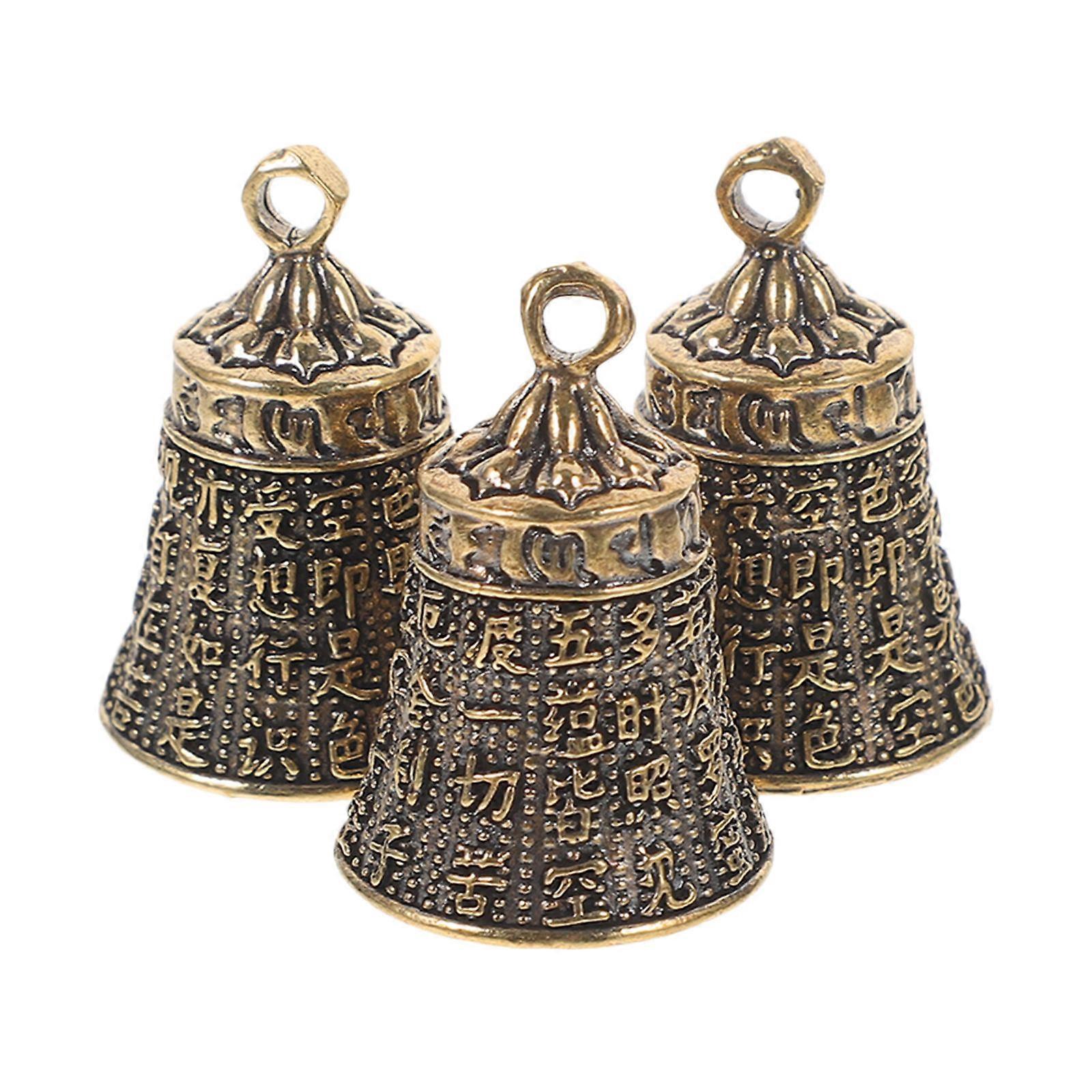 Bell Shape Keychain Pendant 3Pcs Multi Color Attractive Bell Shape Brass for Decoration