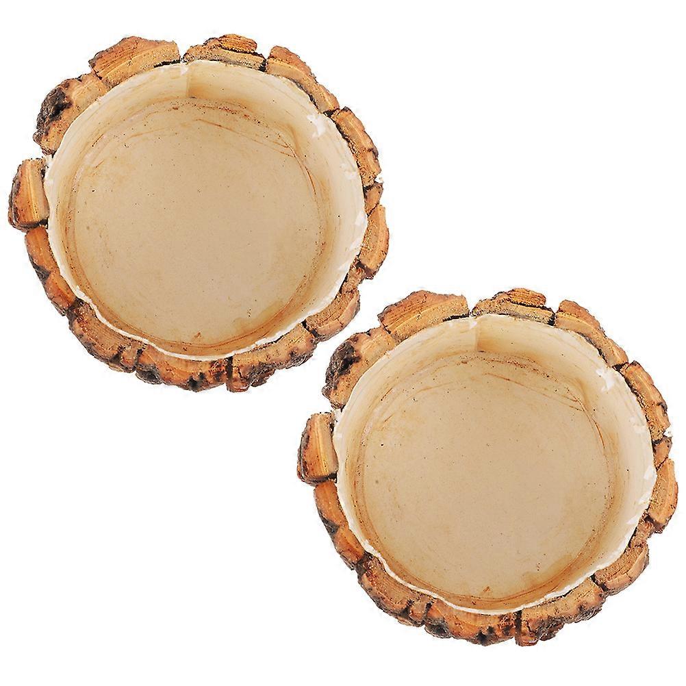Natural Wood Flower Container Rustic Bark Design Planter Home Decor 6Pcs Suitable For Garden Table Centerpiece