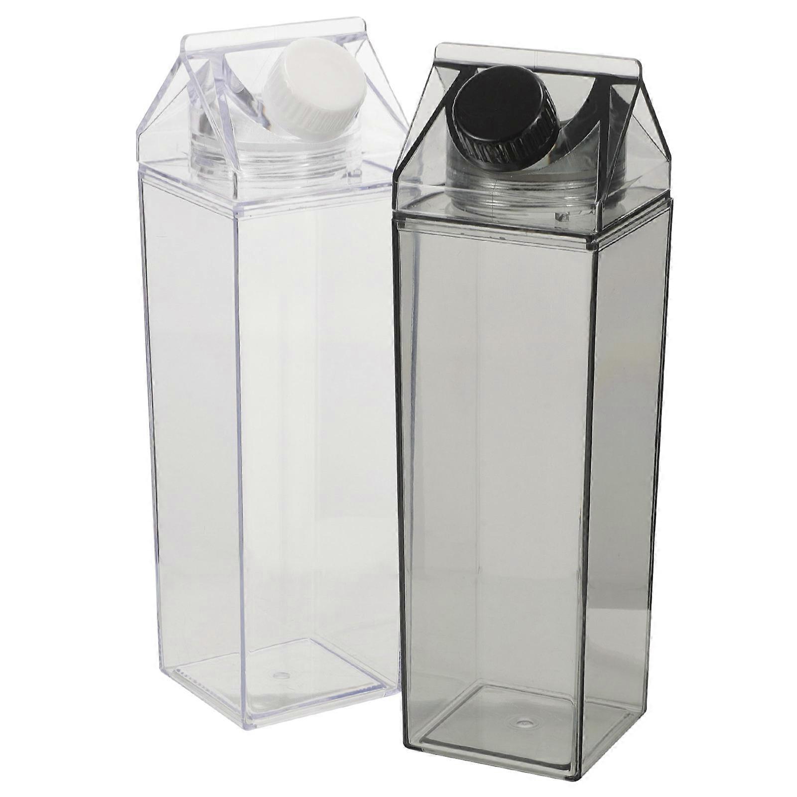 Reusable Milk Carton Water Bottles 8Pcs Square Design Ideal for Home and Outdoor Camping Assorted Color Leakproof Feature