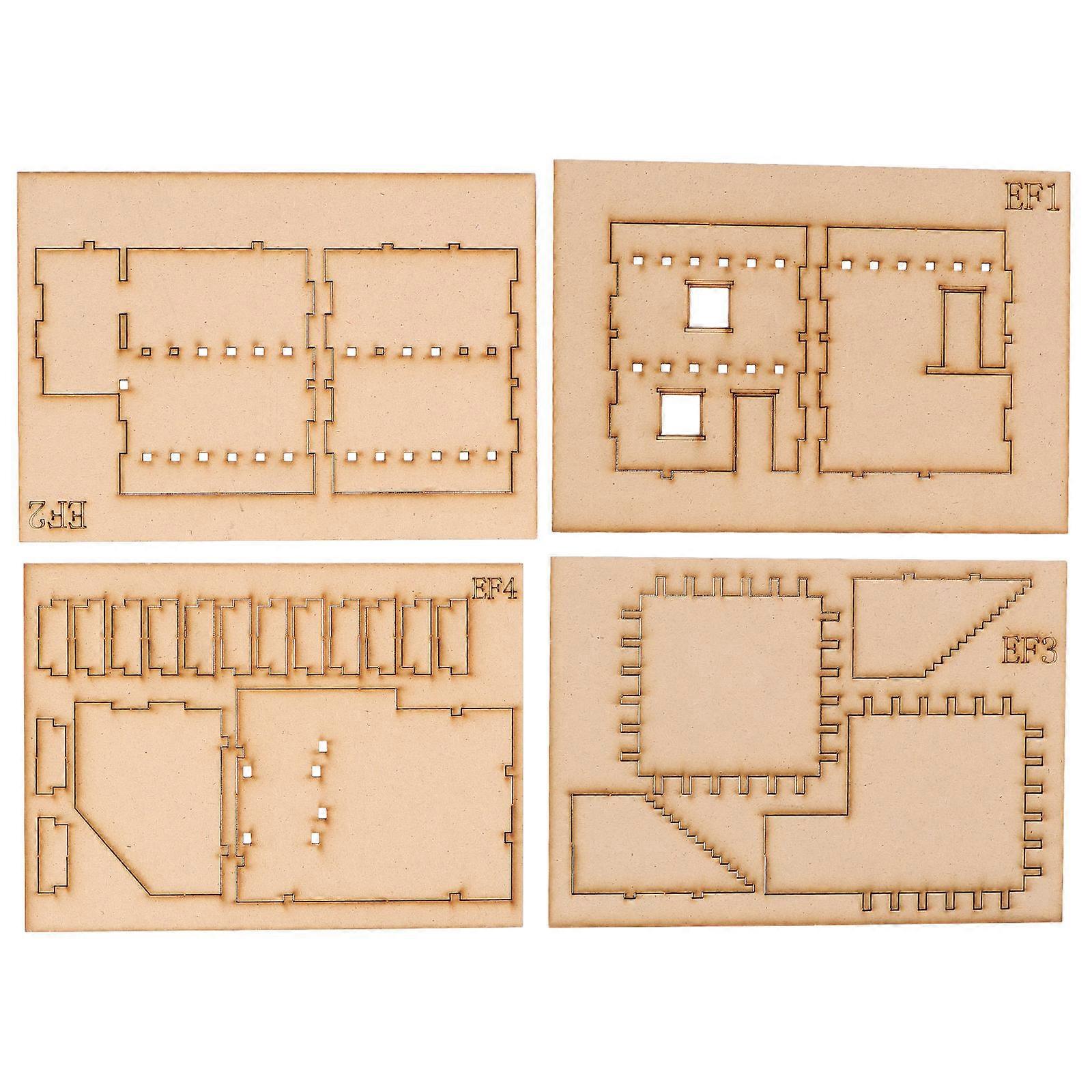 Wooden Building Model Middle Eastern Two- for Kids 5Sets