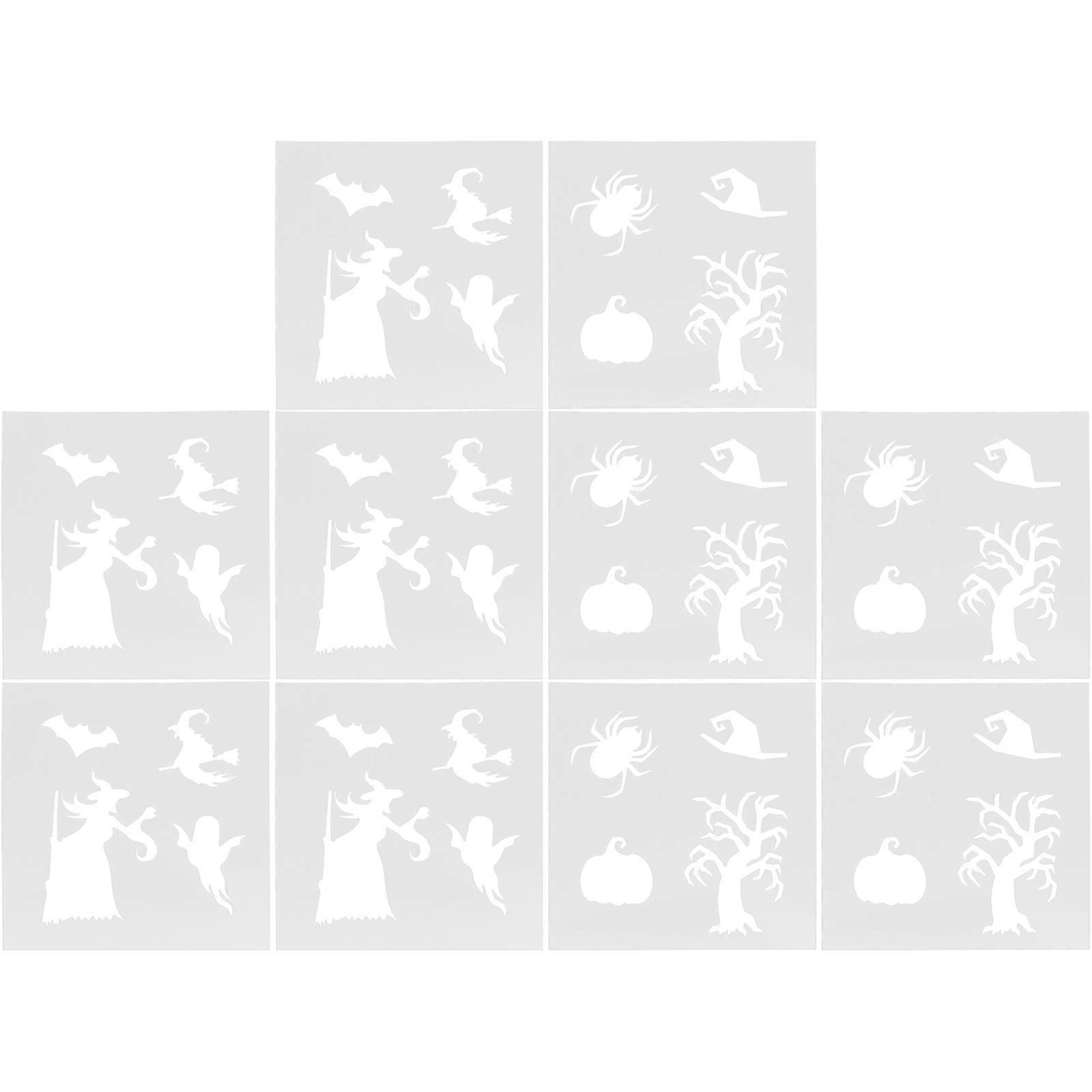 Craft Tool Spray Stencils For Home Decoration Halloween Use Suitable For Craft Enthusiasts 14.8x14.8cm 10-Pcs