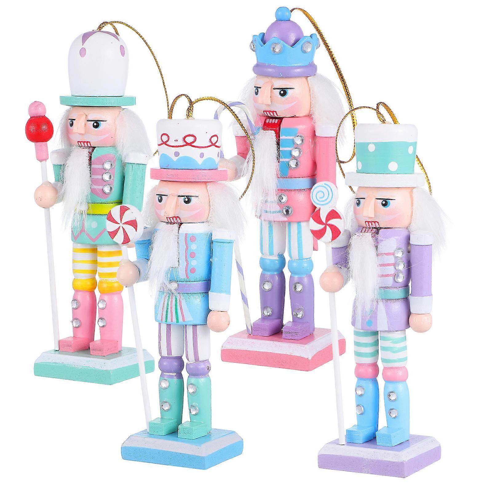 16Pcs Christmas Nutcracker Ornament Traditional Wooden Decoration For Home Office Christmas Tree Indoor Decor