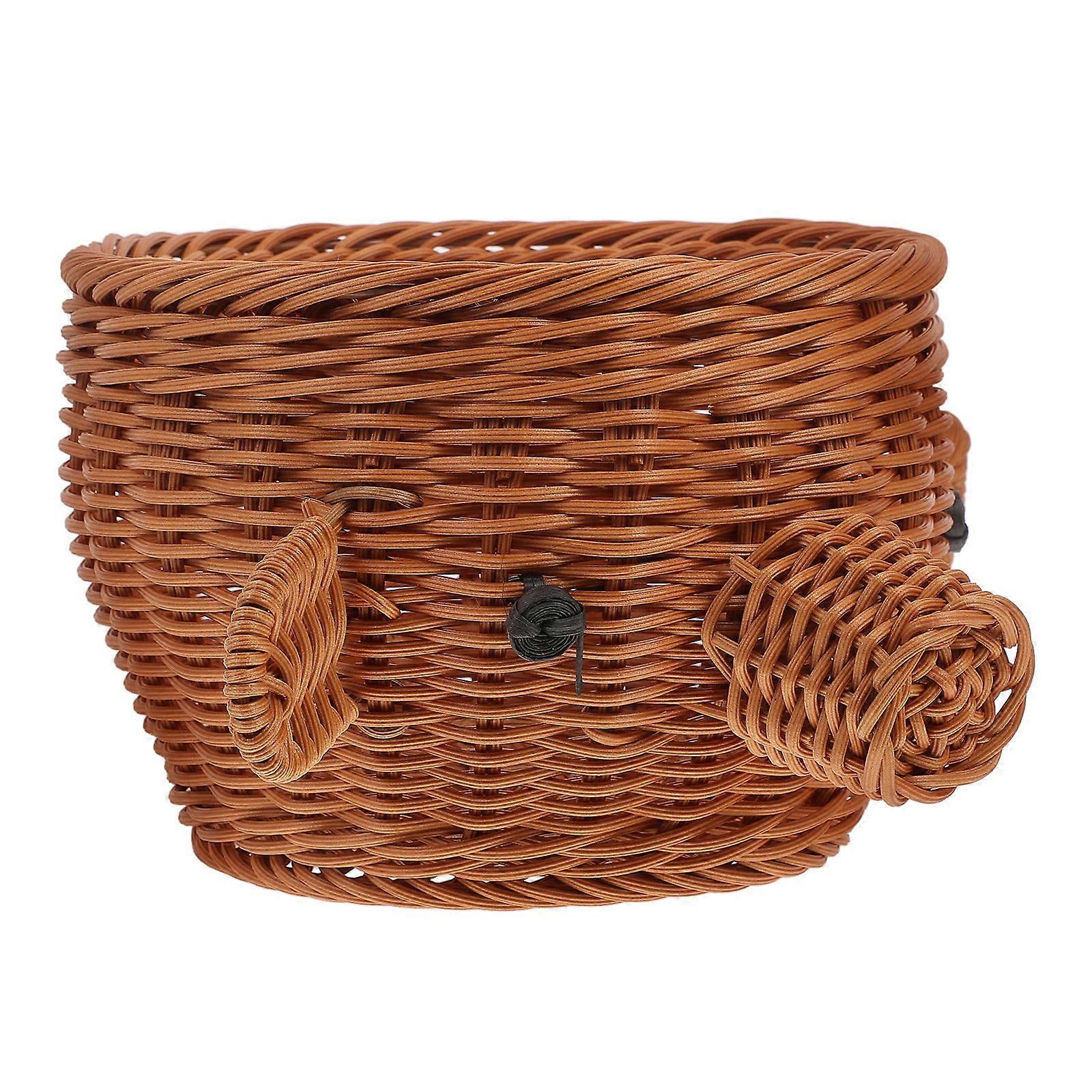 Decorative Storage Baskets Brown Rattan Storage Basket for Kitchen 4Pcs