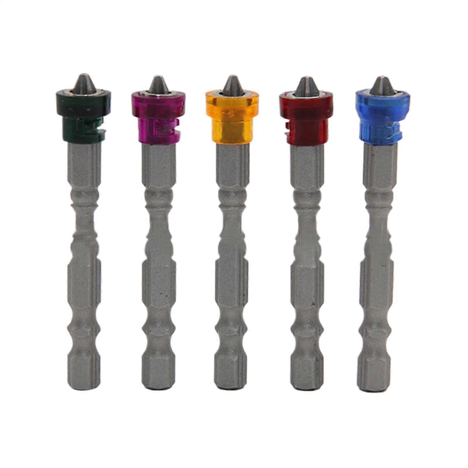 Magnetic Drill Bit Set 5Piece Precision Colored Screw Driver Bit Sets AntiSlip For Metalworking