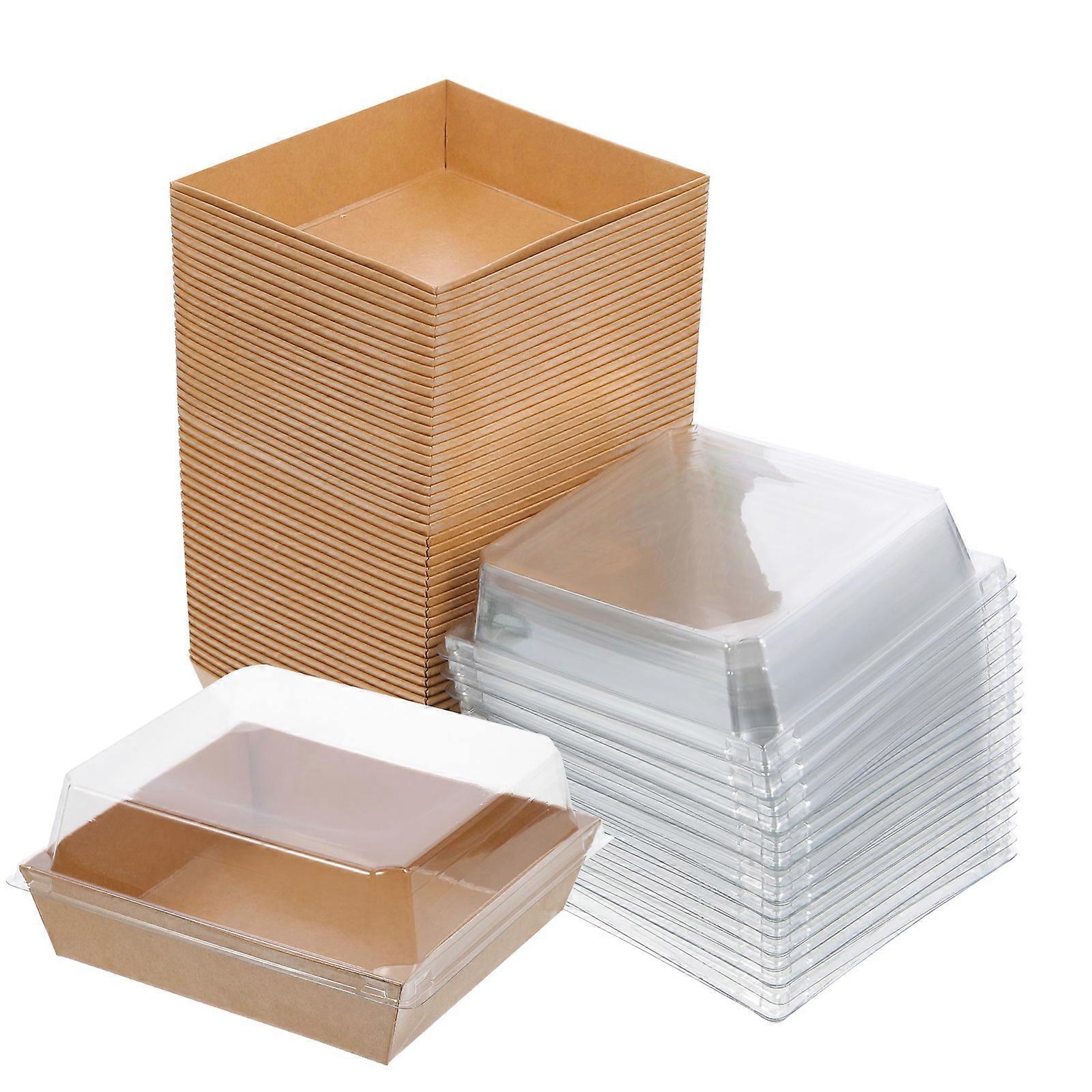 Small Cake Boxes 50Pcs Yellow Eco-Friendly Material Window Cake Box Bakery Box for Storage Use