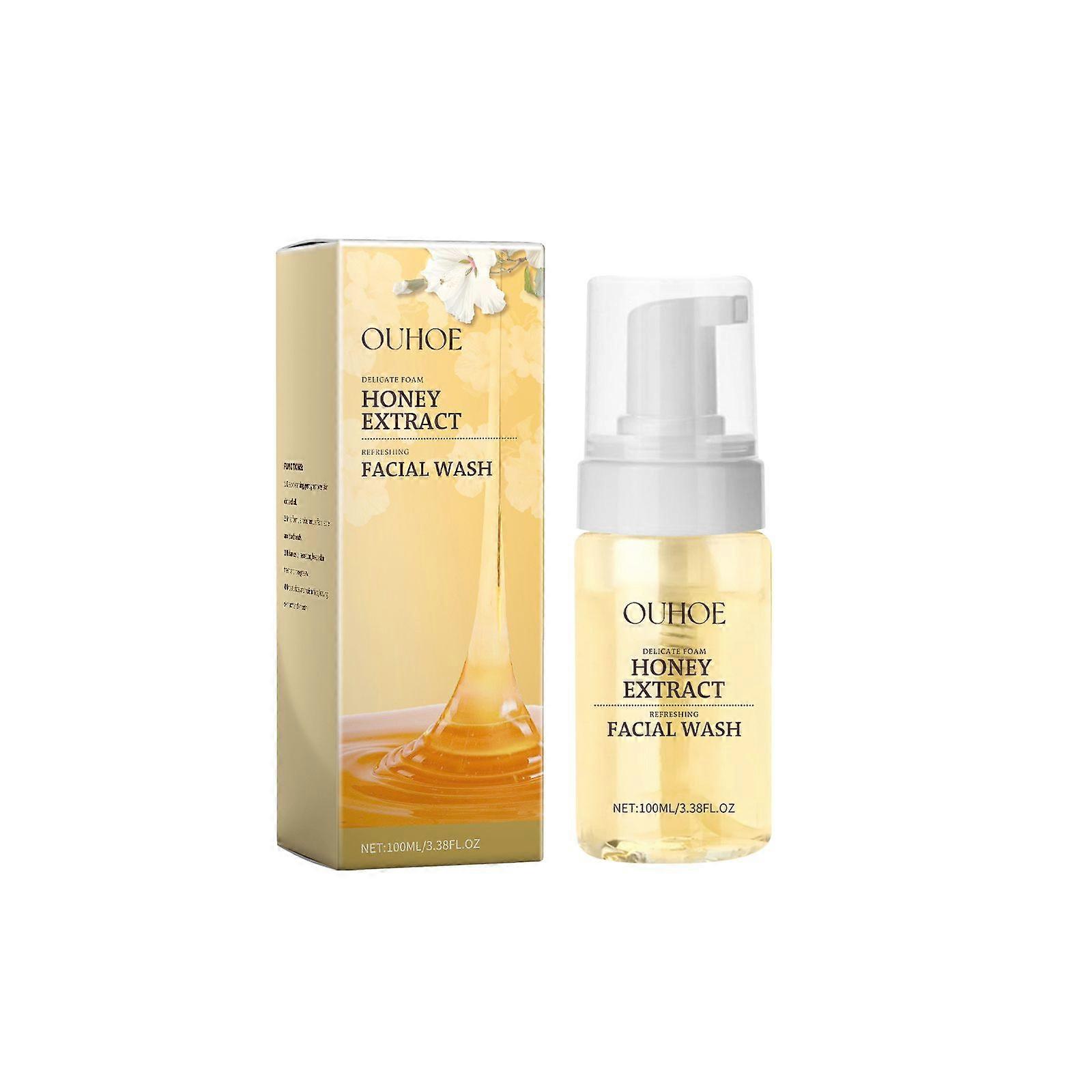 OUHOE Gentle Honey Foam Cleanser, Gently Cleanses Skin, Hydrates And Refreshes Oil Control Foam Cleanser