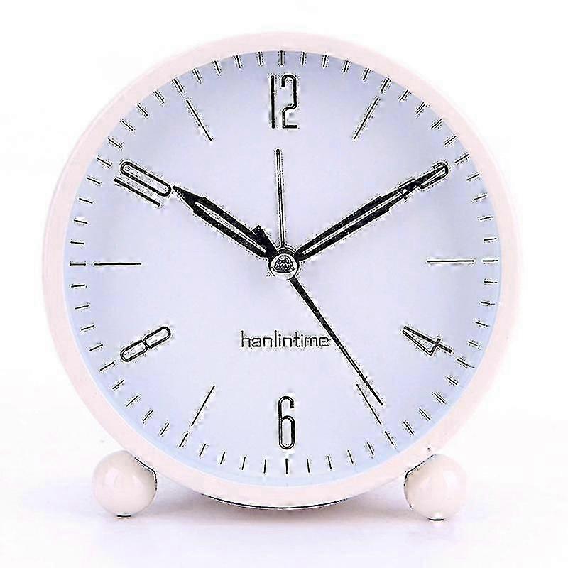 Silent Alarm Clock Non Ticking Analog Alarm Clocks Minimalistic Round Metal Light Alarm Clock