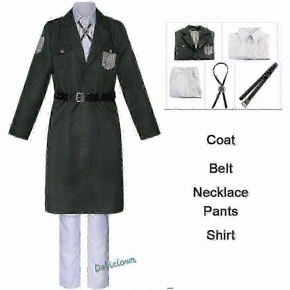 هجوم على تيتان تأثيري ليفي زي Shingeki No Kyojin الكشافة الفيلق الجندي معطف سترة الخندق زي الرجال هالوين الزي