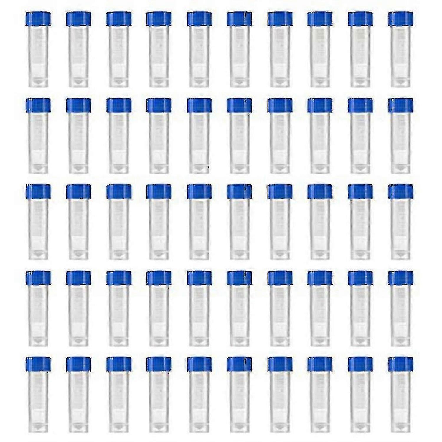 200pcs 5ml Plastic Graduated Vial Storage Container Test Tubes With Screw Caps