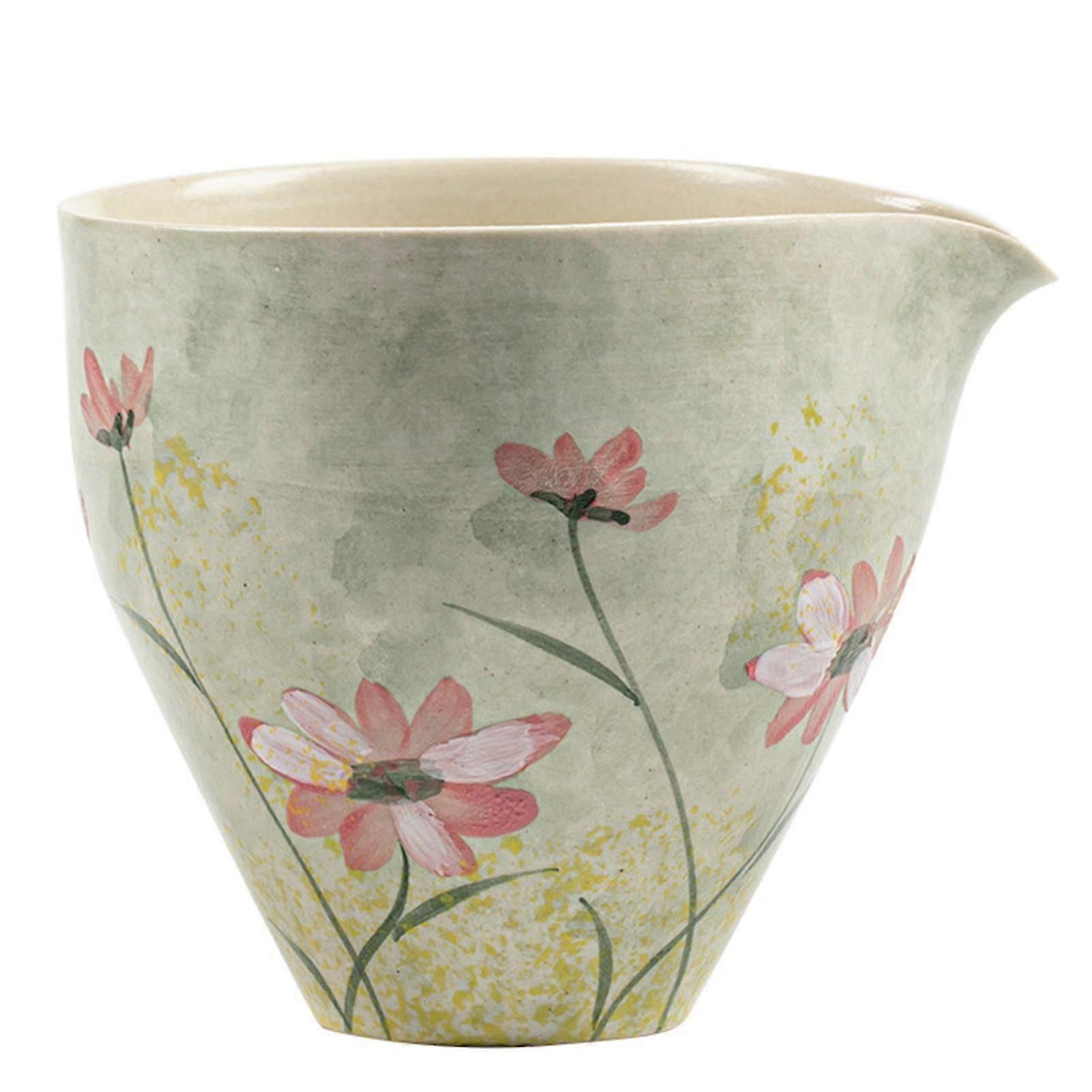 Ceramic Daisies Tea Pitcher Tea Coffee Cream Sharing Cup for Home Kitchen