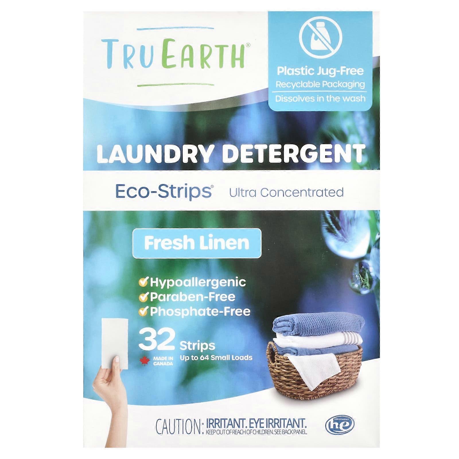 Eco-StripsÃÂÃÂ¬ÃÂÃÂ, Laundry Detergent, Ultra Concentrated, Fresh Linen, 32 Strips