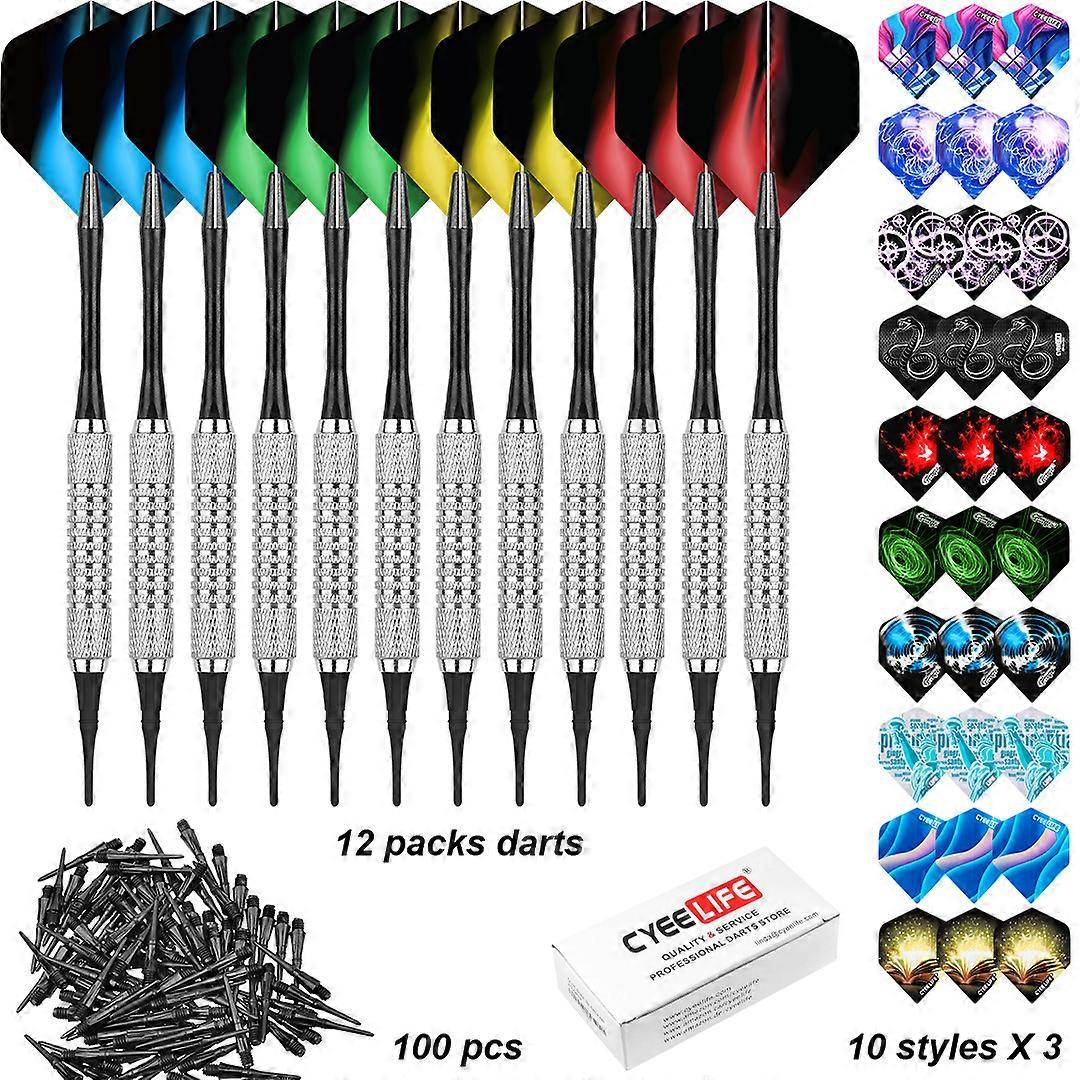 CyeeLife Dart Set Multiple Styles Darts Flights Professional Darts Soft Plastic Tips Set For Electronic Dartboard Accessories