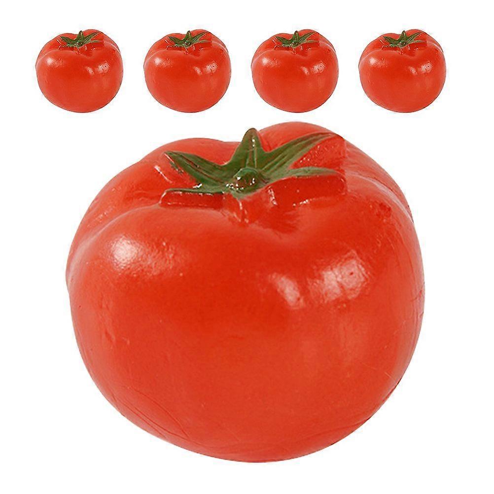 5pcs Simulation Mini Tomato Props Artificial Tomato Models Fake Realistic Tomato Mini Decor