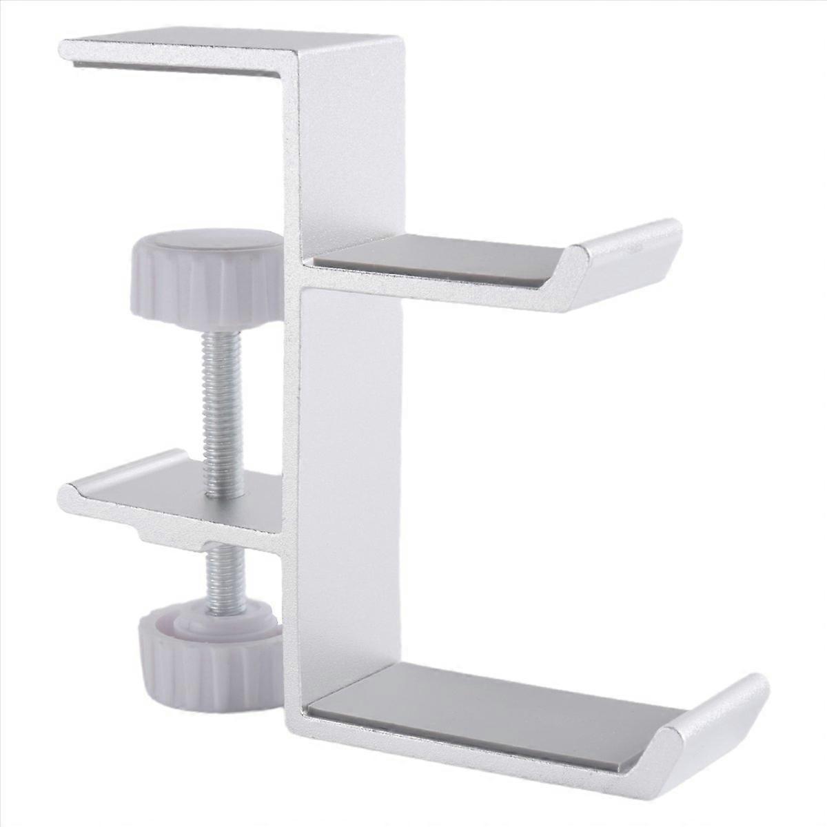 Adjustable Hanging Hooks Desk Side Hanging Bag Holder Silver