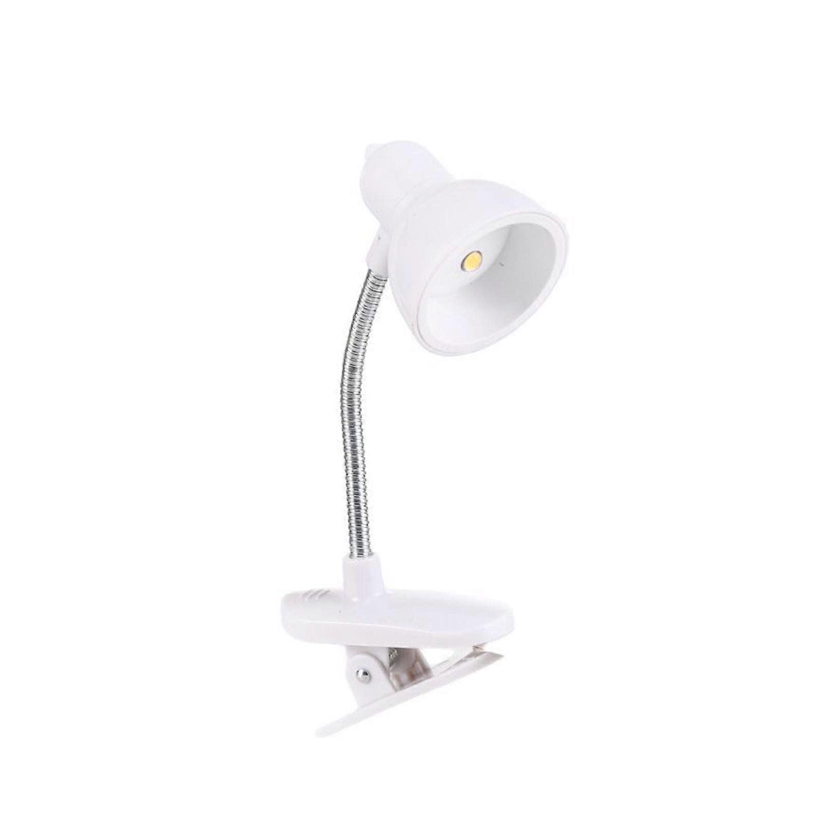 Portable Tiny Clip On LED Desk Lamp Flexible Gooseneck Clamp On Table Lamp For Reading Craft Study Work Nightstand  White