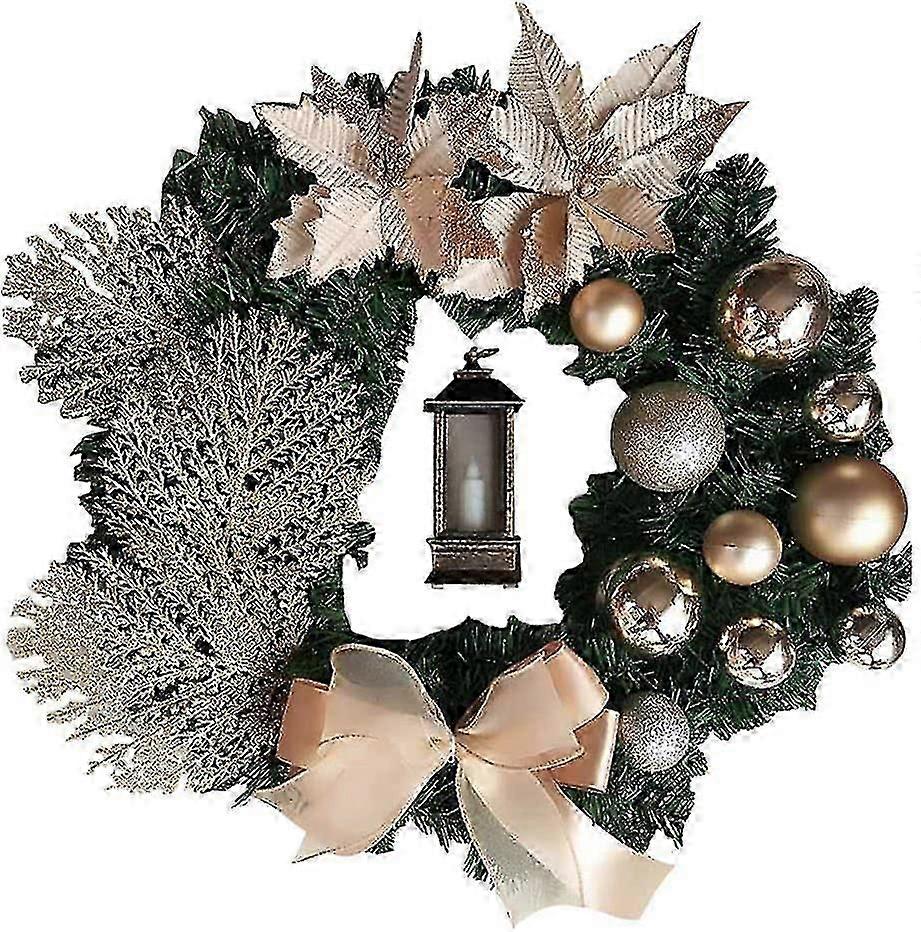 クリスマスリース造花シャンパン25cmクリスマスリースクリスマス暖炉クリスマス装飾用
