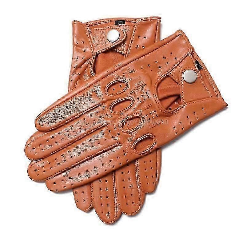 Haining+ ヤギ革 運転用 車 バイク用 グローブ 本革 ライディング バイク用 フルフィンガーグローブ 男性用