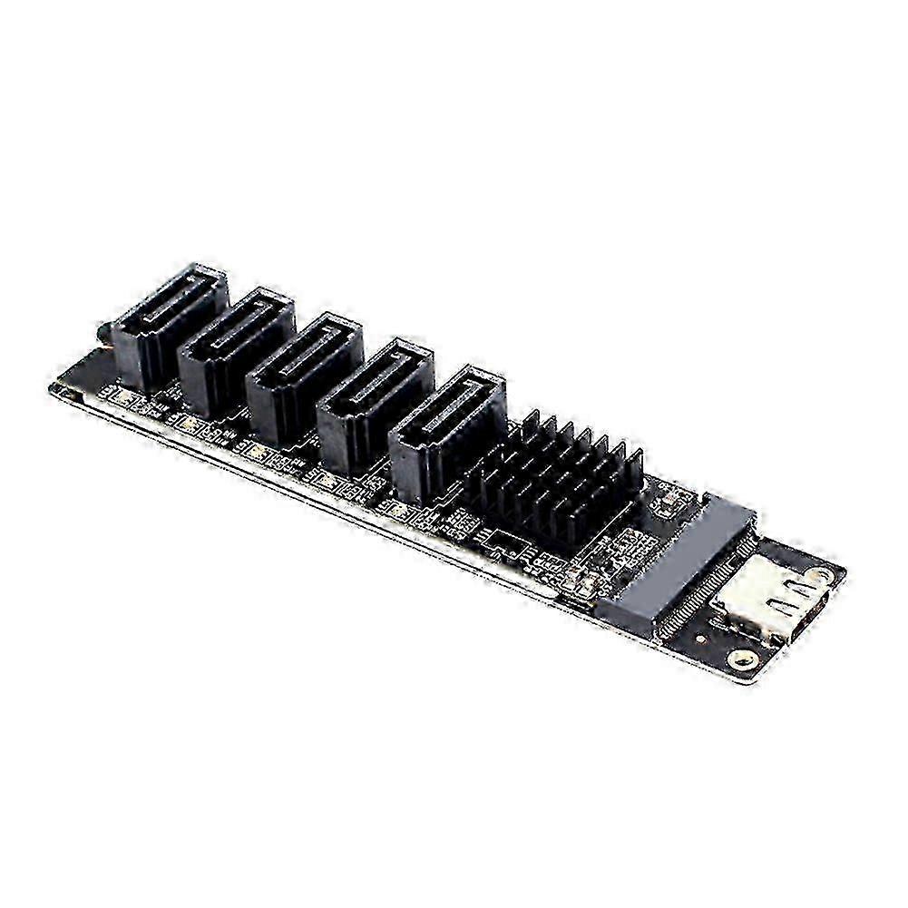 Type C to 5-Port SATA 3.0 Adapter Card 6Gbps JM575&JMS580 Chip USB C to SATA 3.0 Expansion Card Plu SZRH A-F