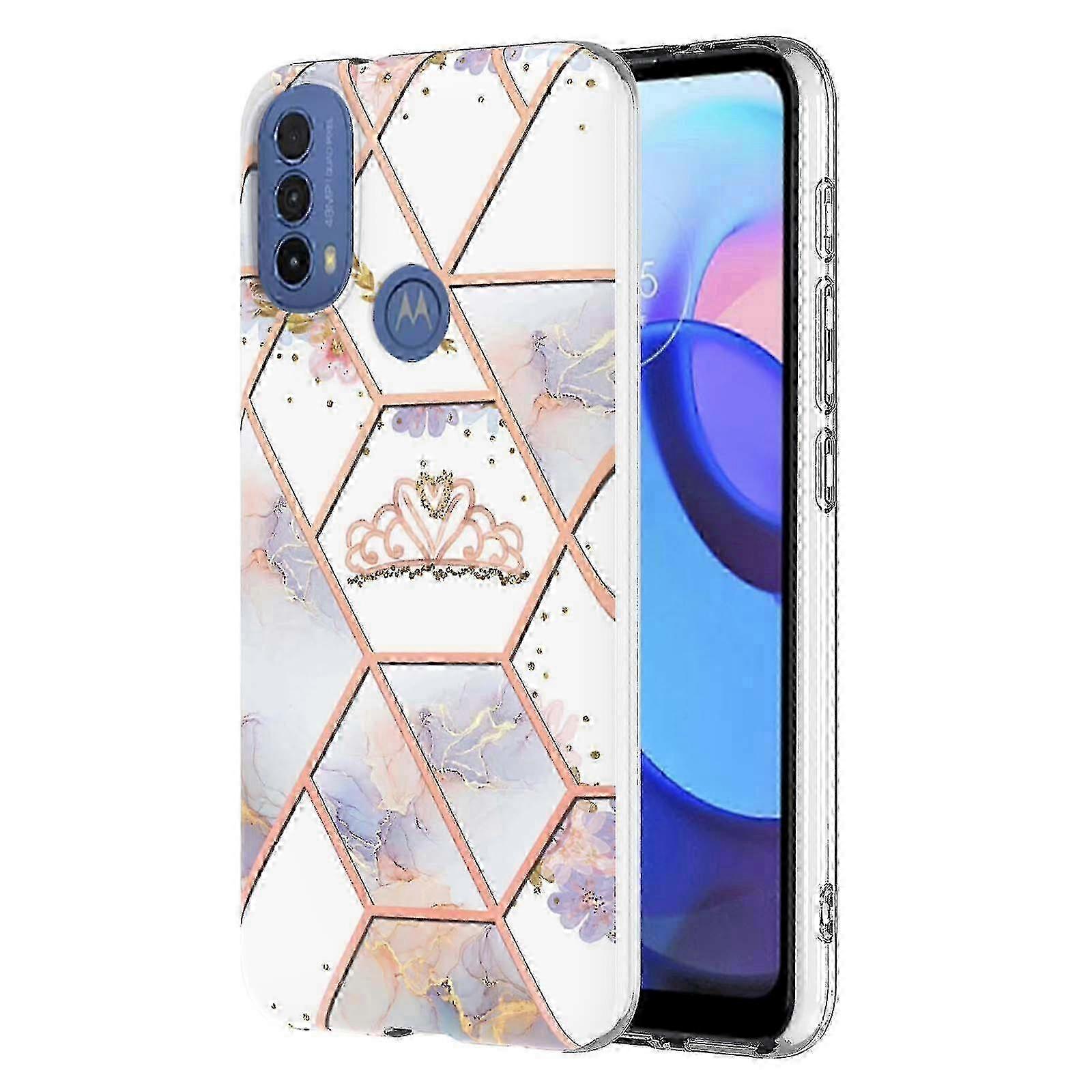 Lb1 Series For Motorola Moto E20/e30/e40 Marble Cell Phone Case, Anti-fingerprint Anti-scratch Electroplating Soft Tpu Imd Well-protected Cover