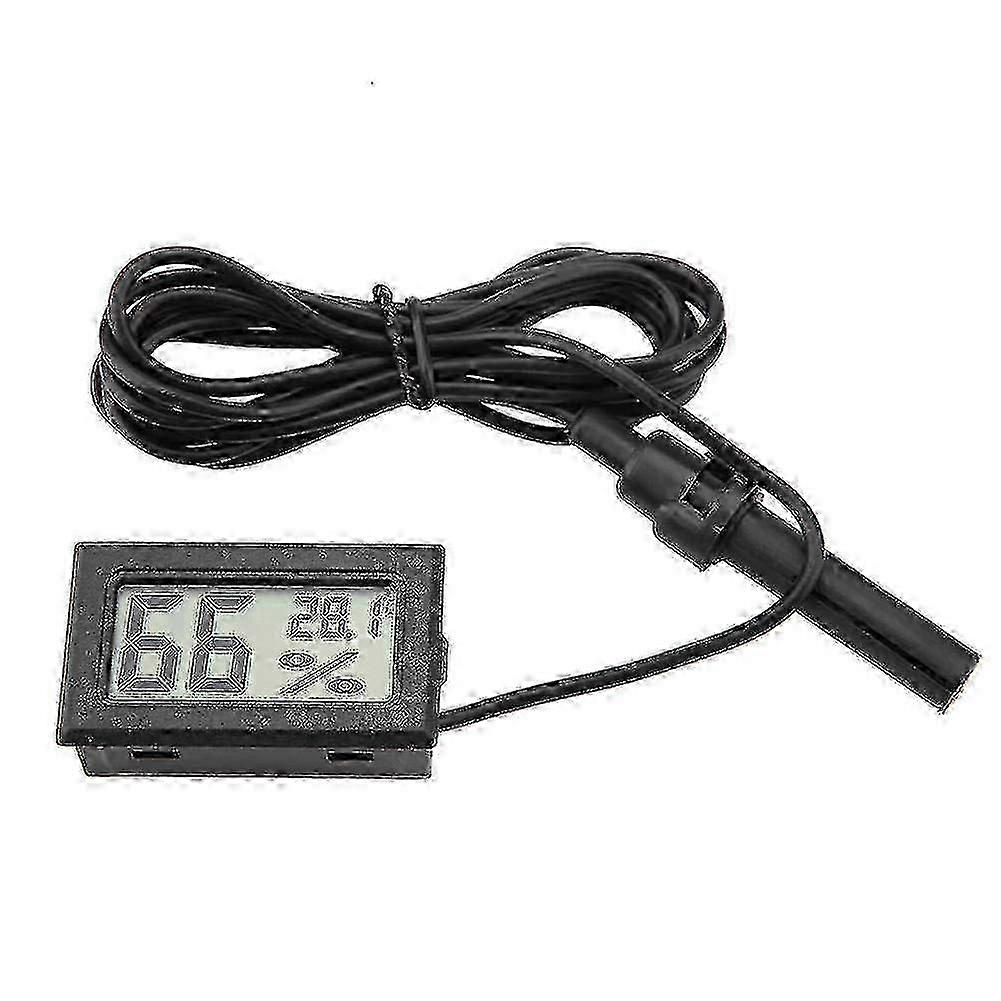 Mini Thermometer Hygrometer with LCD Display, Digital Temperature Humidity Monitor with External Probe for Incubators, Reptile Tanks, Aquariums