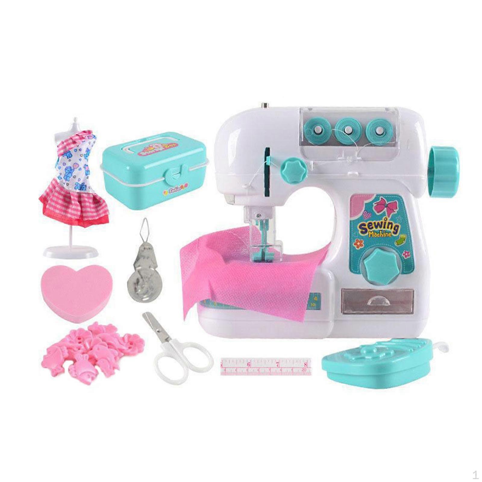 Electric Sewing Machine Toy with LED Lights Interesting Crafting Mending Learning