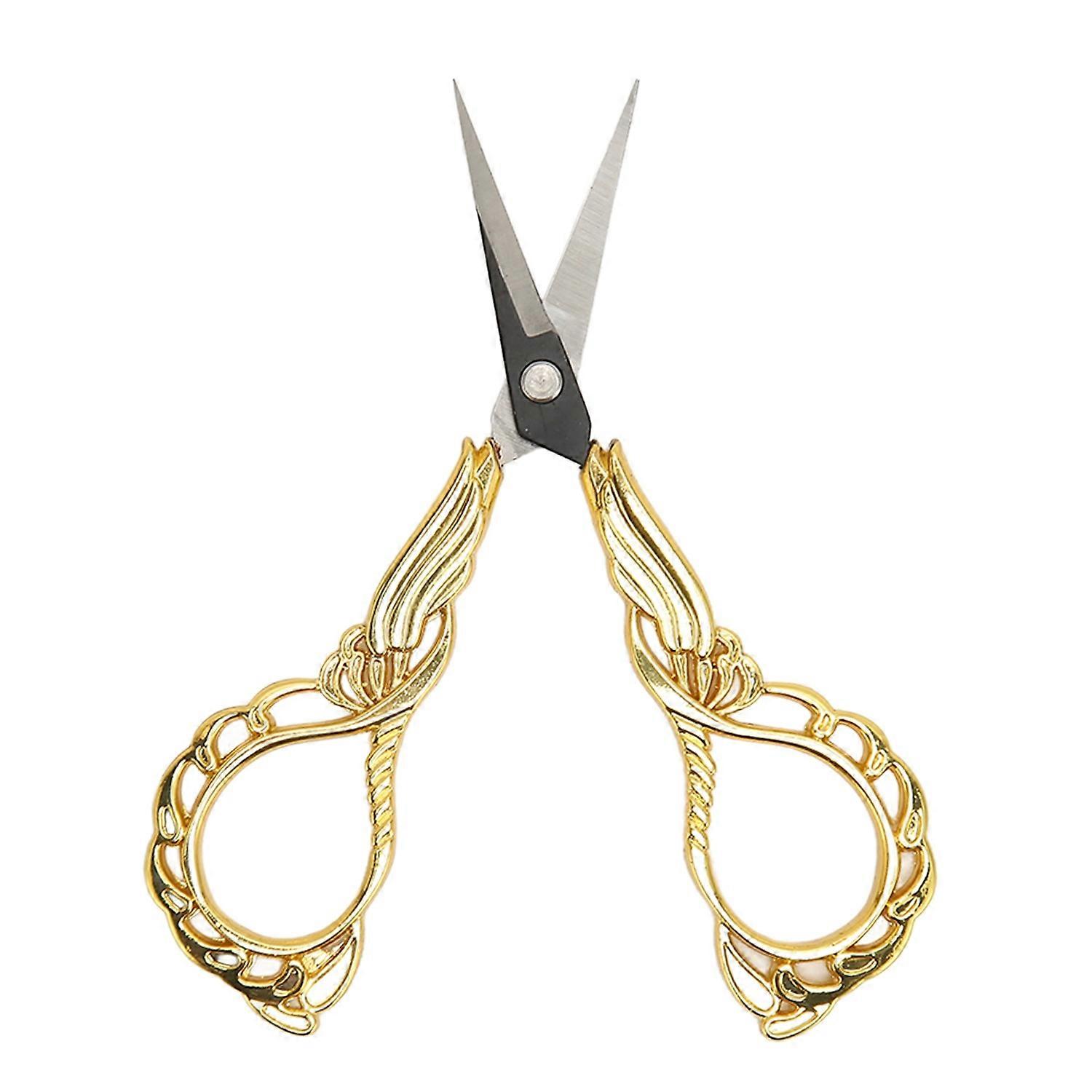 Embroidery Scissors Sharp Stainless Steel Retro Small Sewing Scissors with Pointed Tip for Household