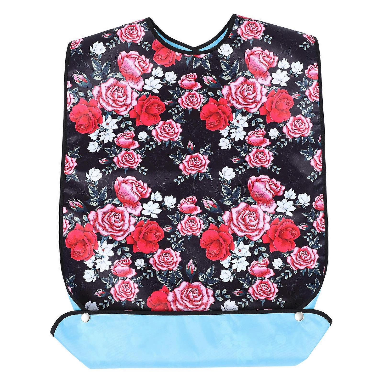 Square Adult Bib Double Layer Printed Design For Home Use Elder Patient 1Set